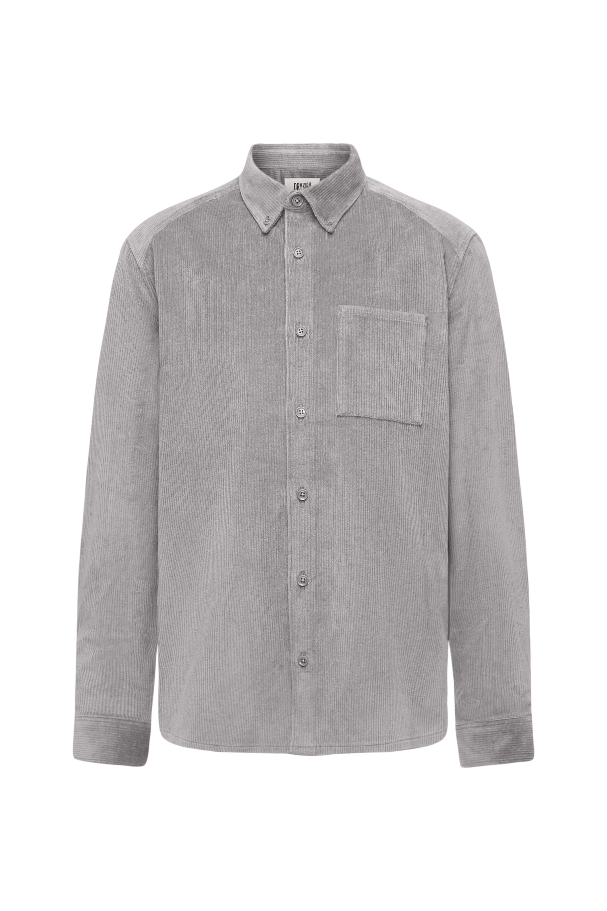 LIET_3 - Button-down shirt in cotton corduroy - men - grey - Freisteller Frontansicht
