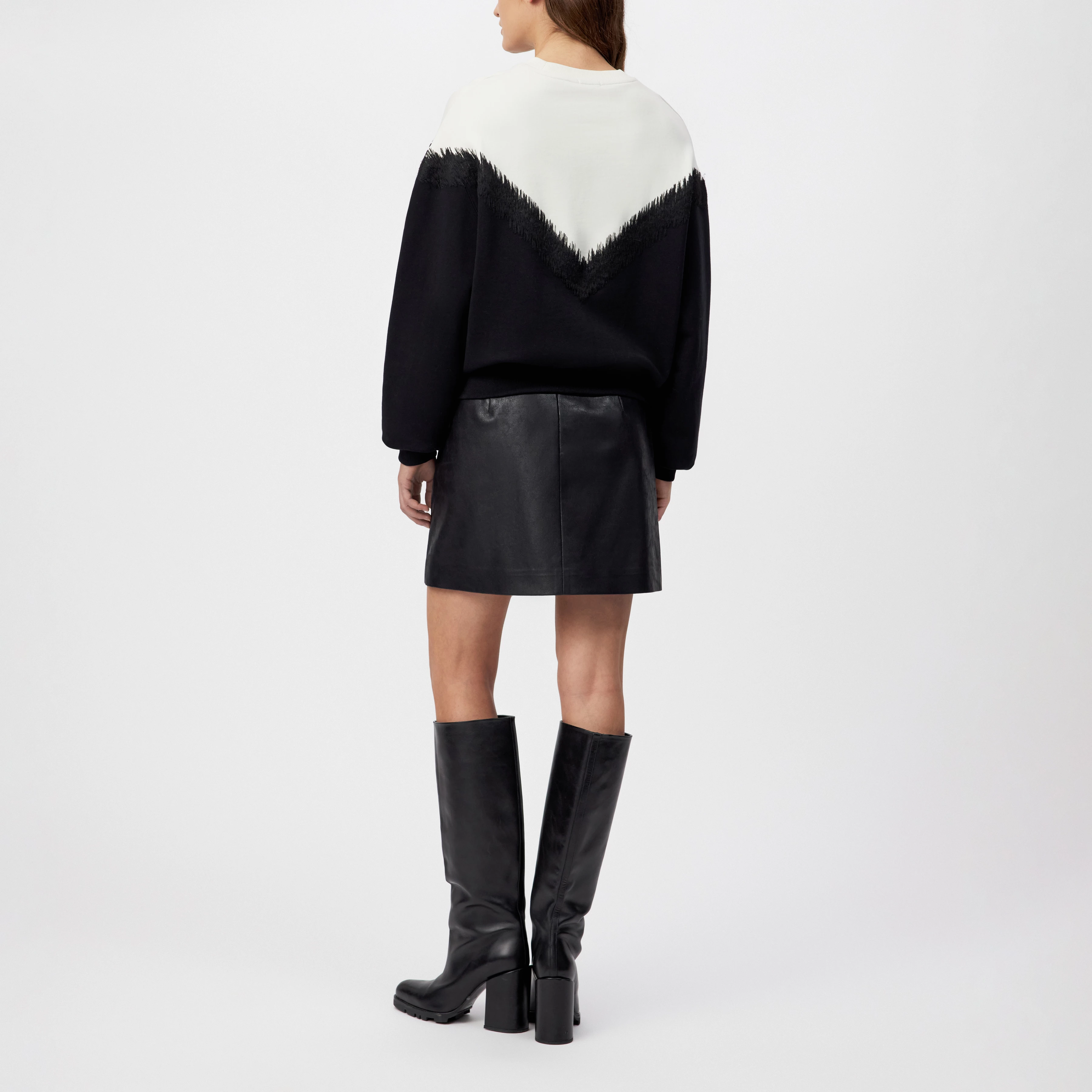 JANEA_P1 - Oversized sweatshirt in pure cotton - women - black - Rückansicht