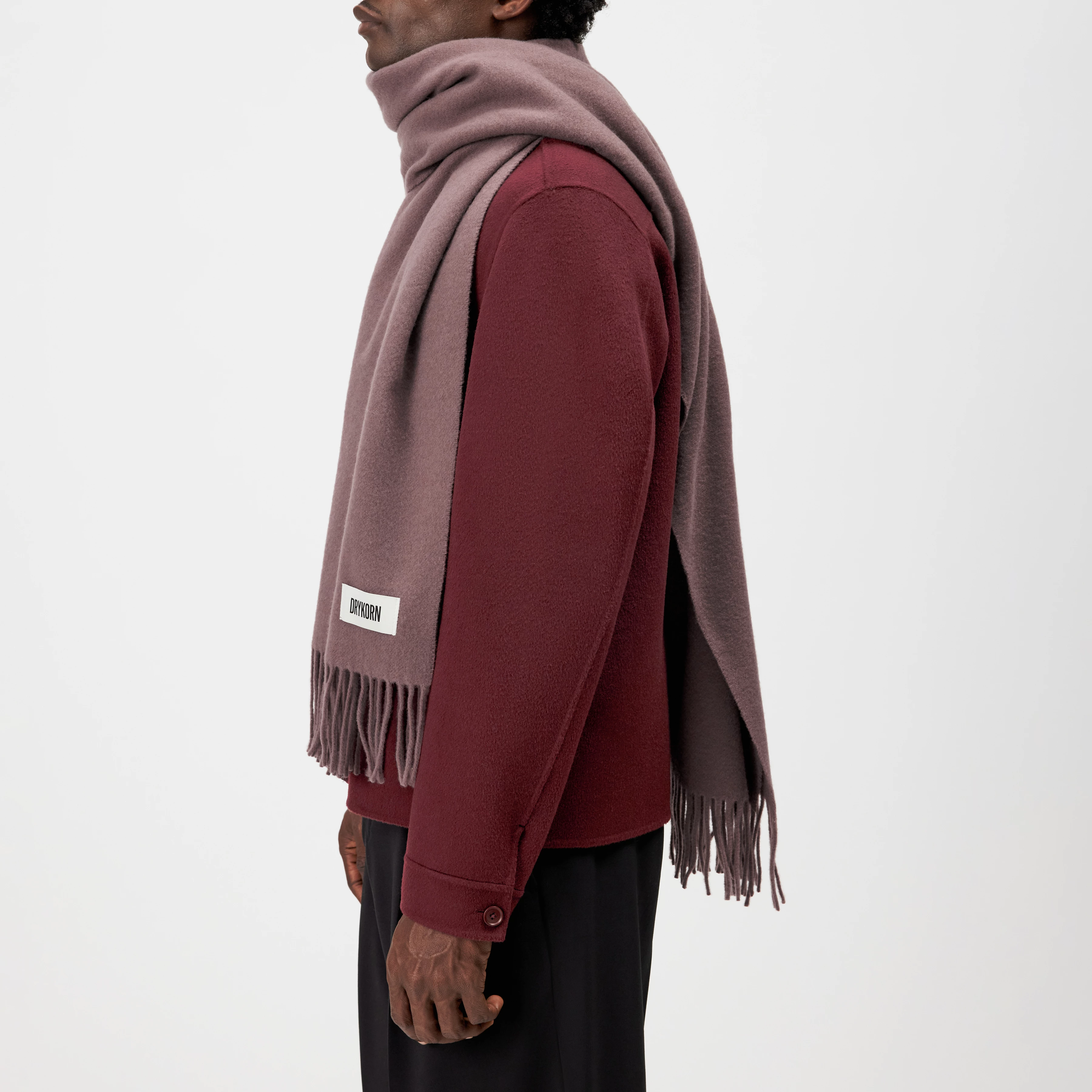 GAZE_4 - Schal in Wolltwill - Unisex - rot - Seitenansicht