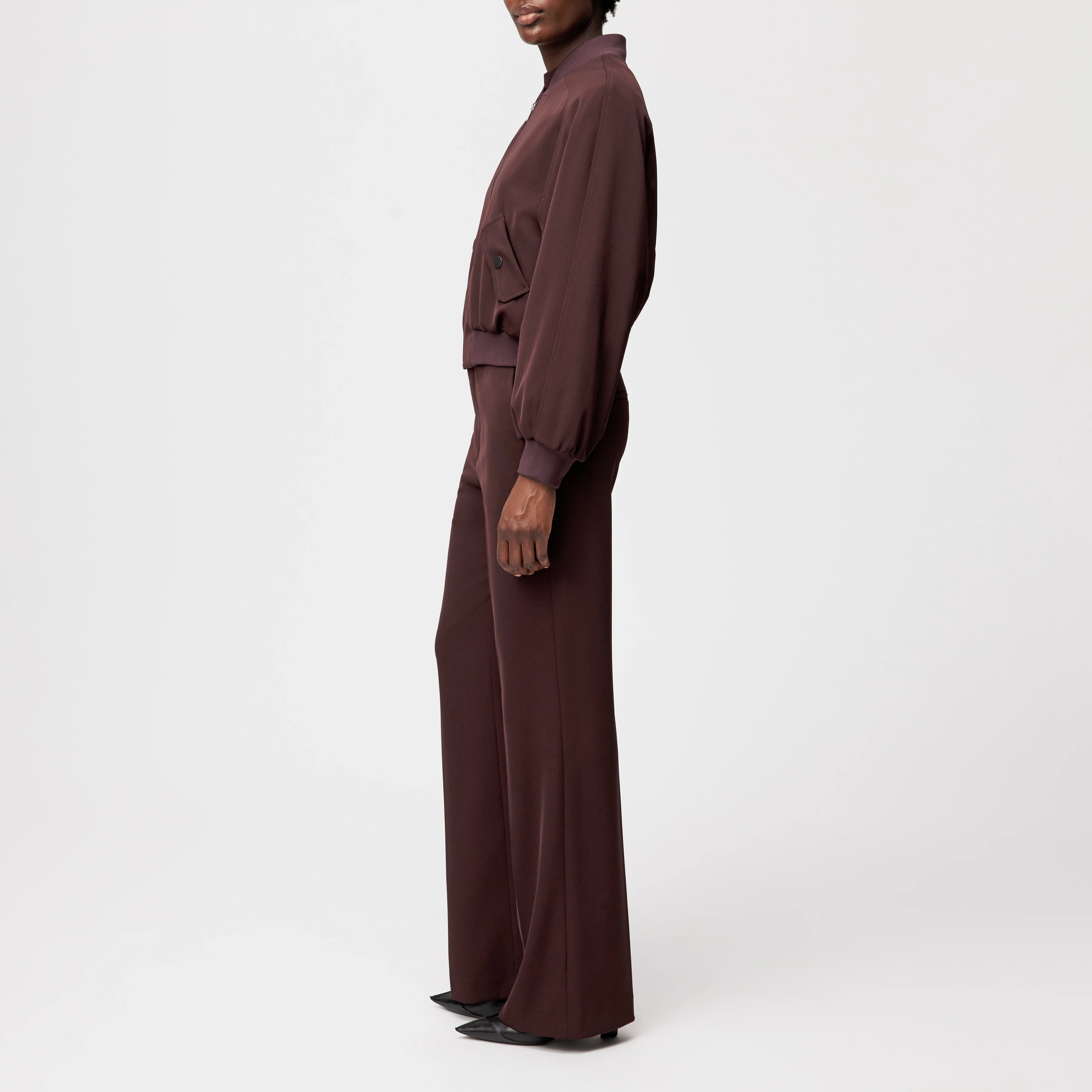 MARHAM - Blouson jacket in techno twill - women - red - Seitenansicht