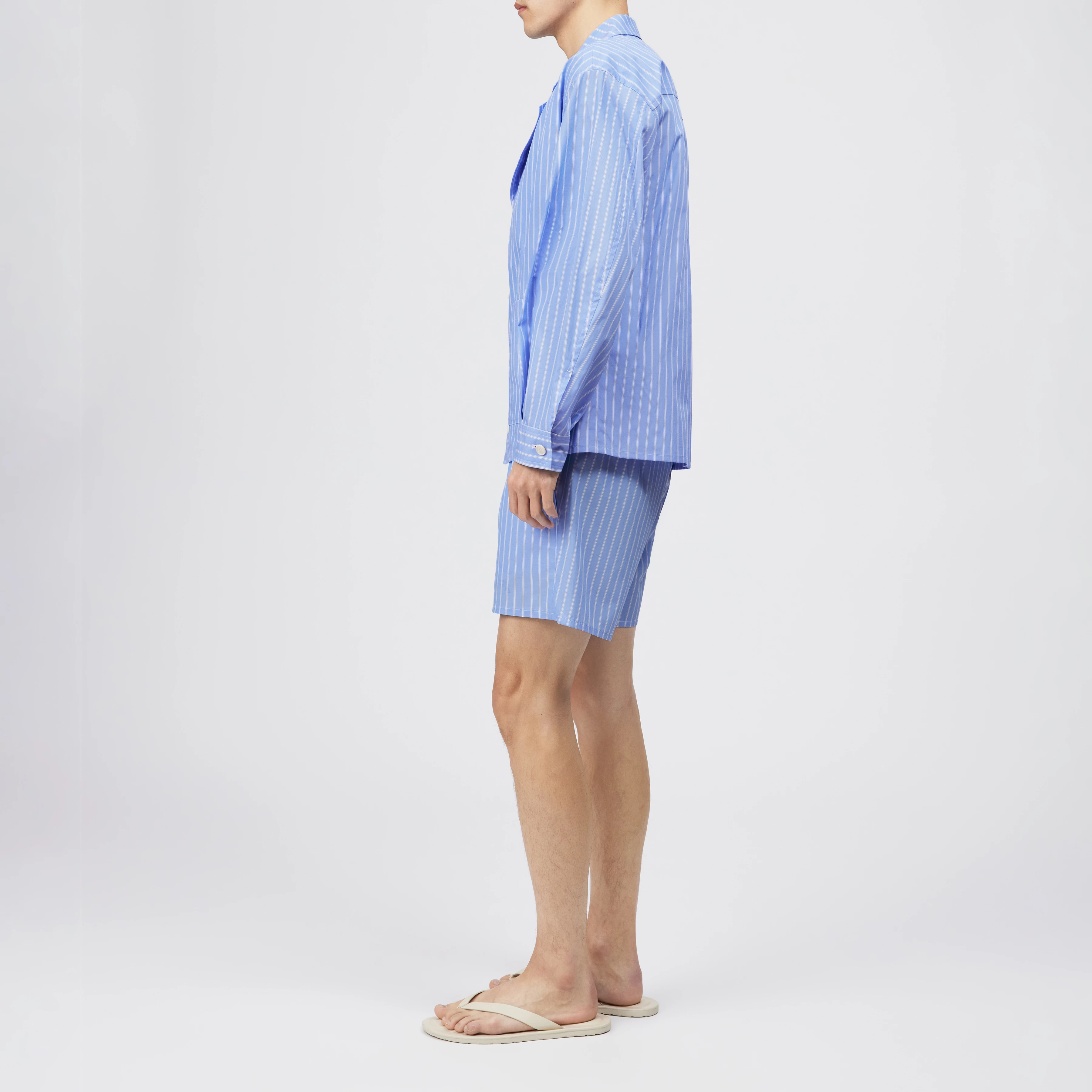 JASHI - Casual cotton-blend blazer - men - blue - Seitenansicht