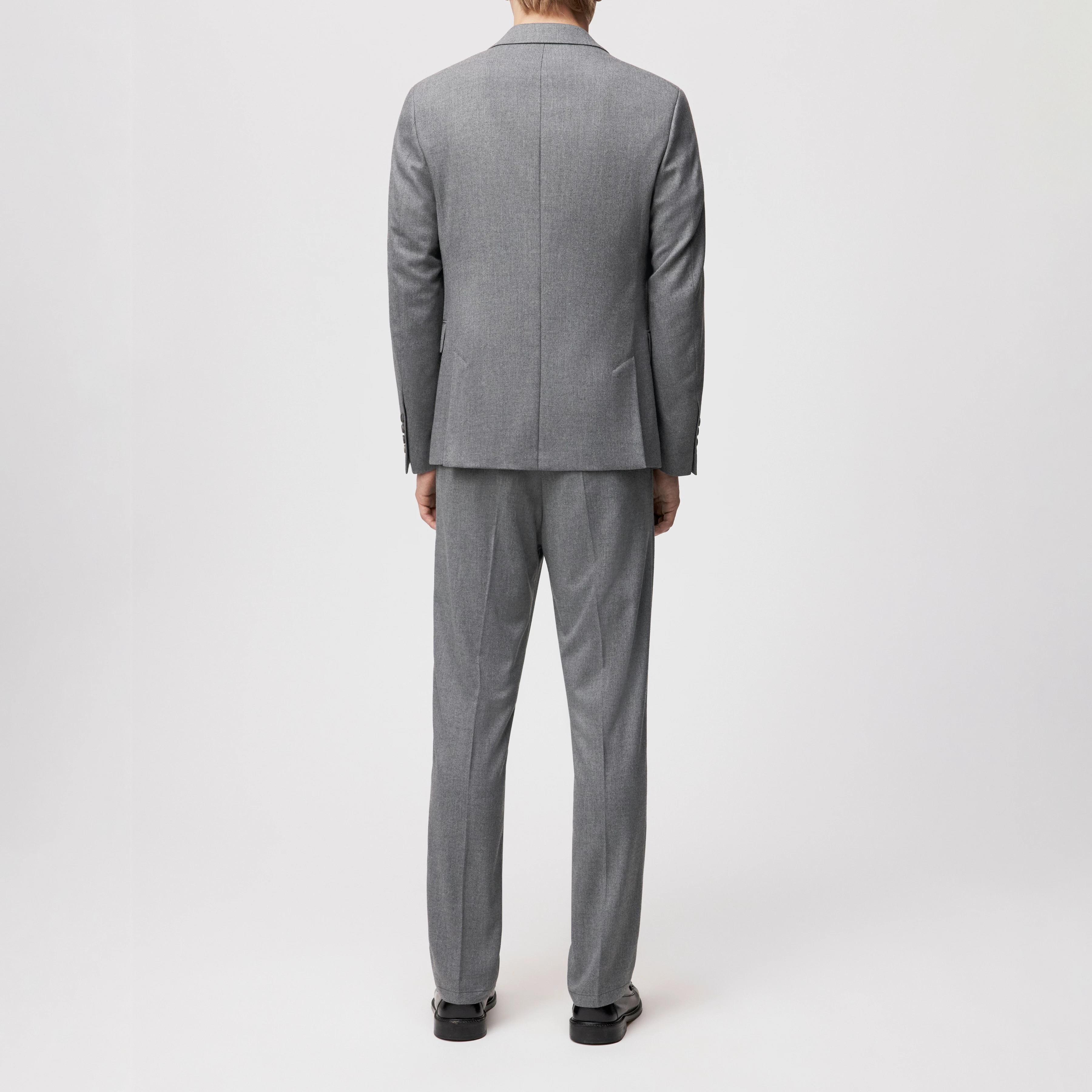 YAMES - Einreihiges Sakko in softem Flanell - Herren - grau - Rückansicht
