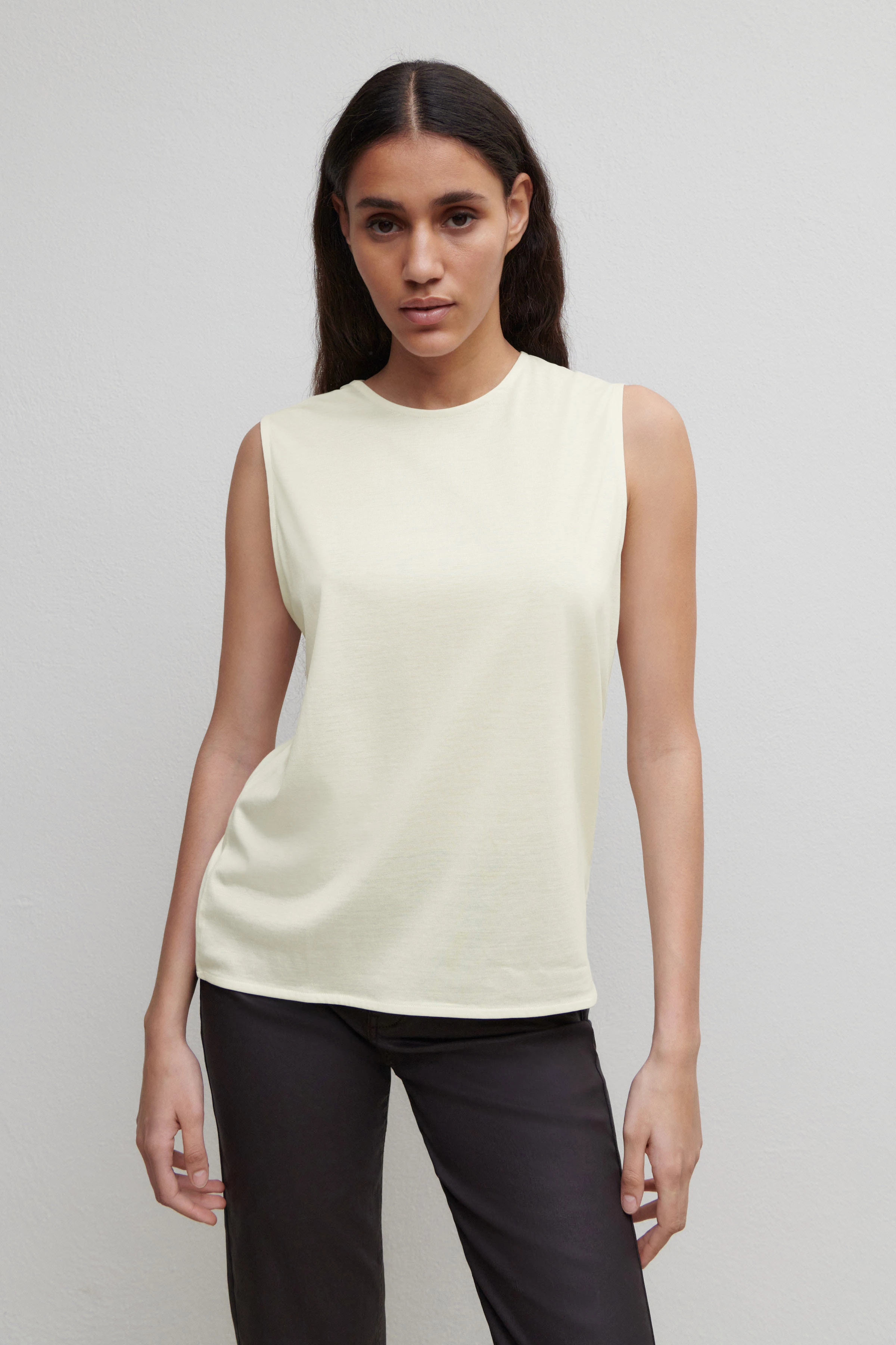 JALISA - Lyocell-cotton jersey top - women - off white - Frontansicht