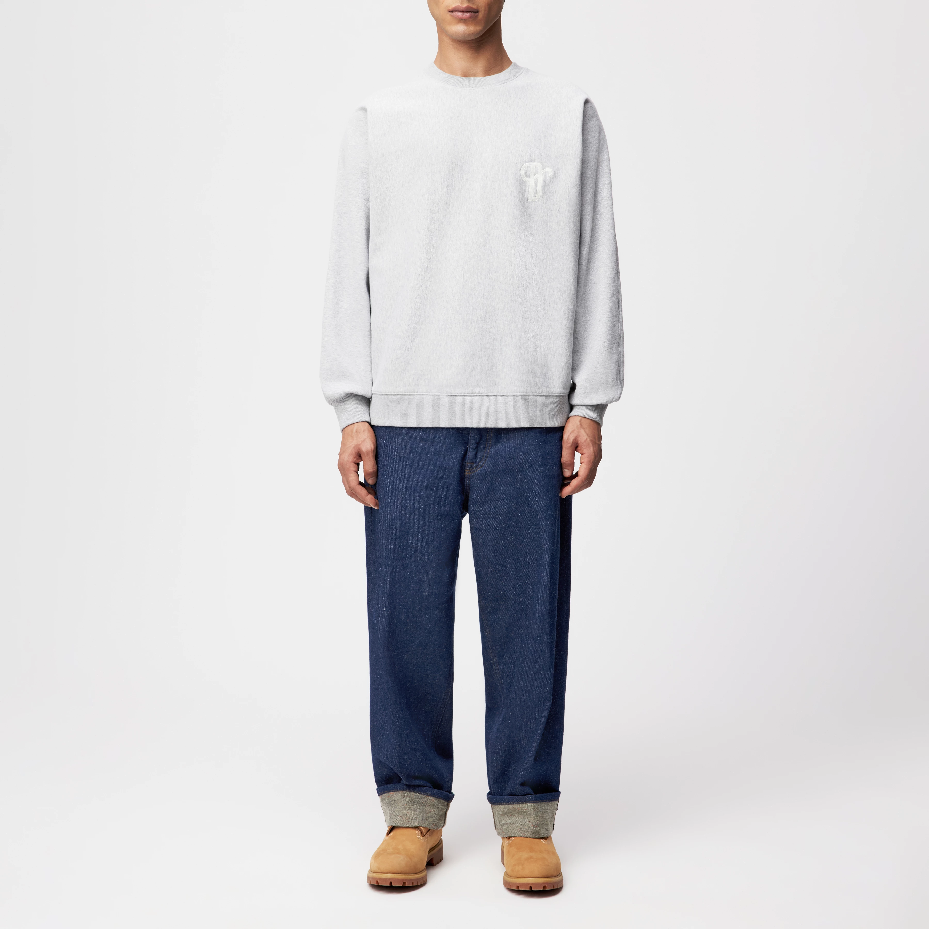 NIELO_D - Oversized sweatshirt in cotton - men - grey - Ganzkörper-Frontansicht