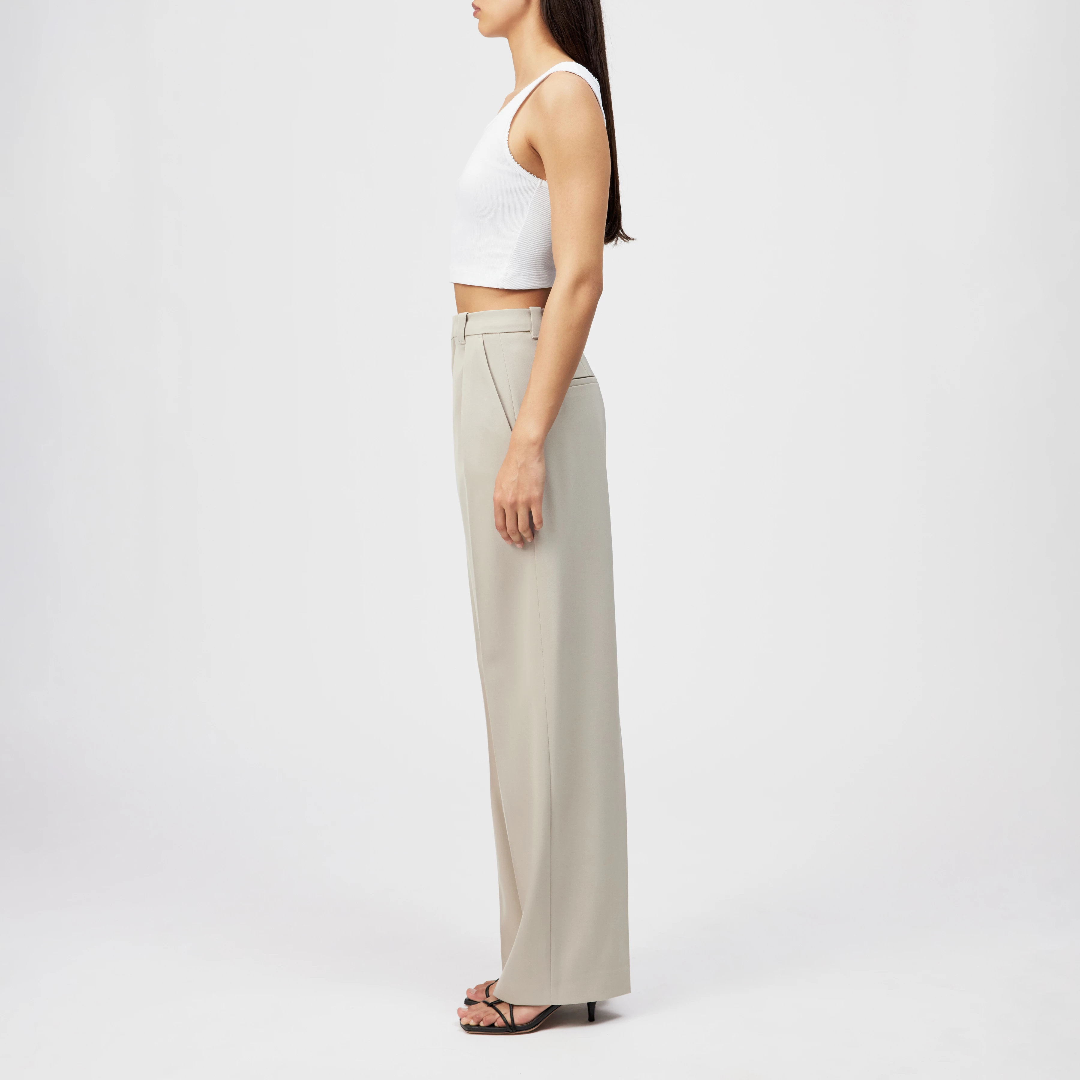 ADUCT - Tailored Pants mit geradem Bein in Techno-Twill - Damen - beige - Seitenansicht