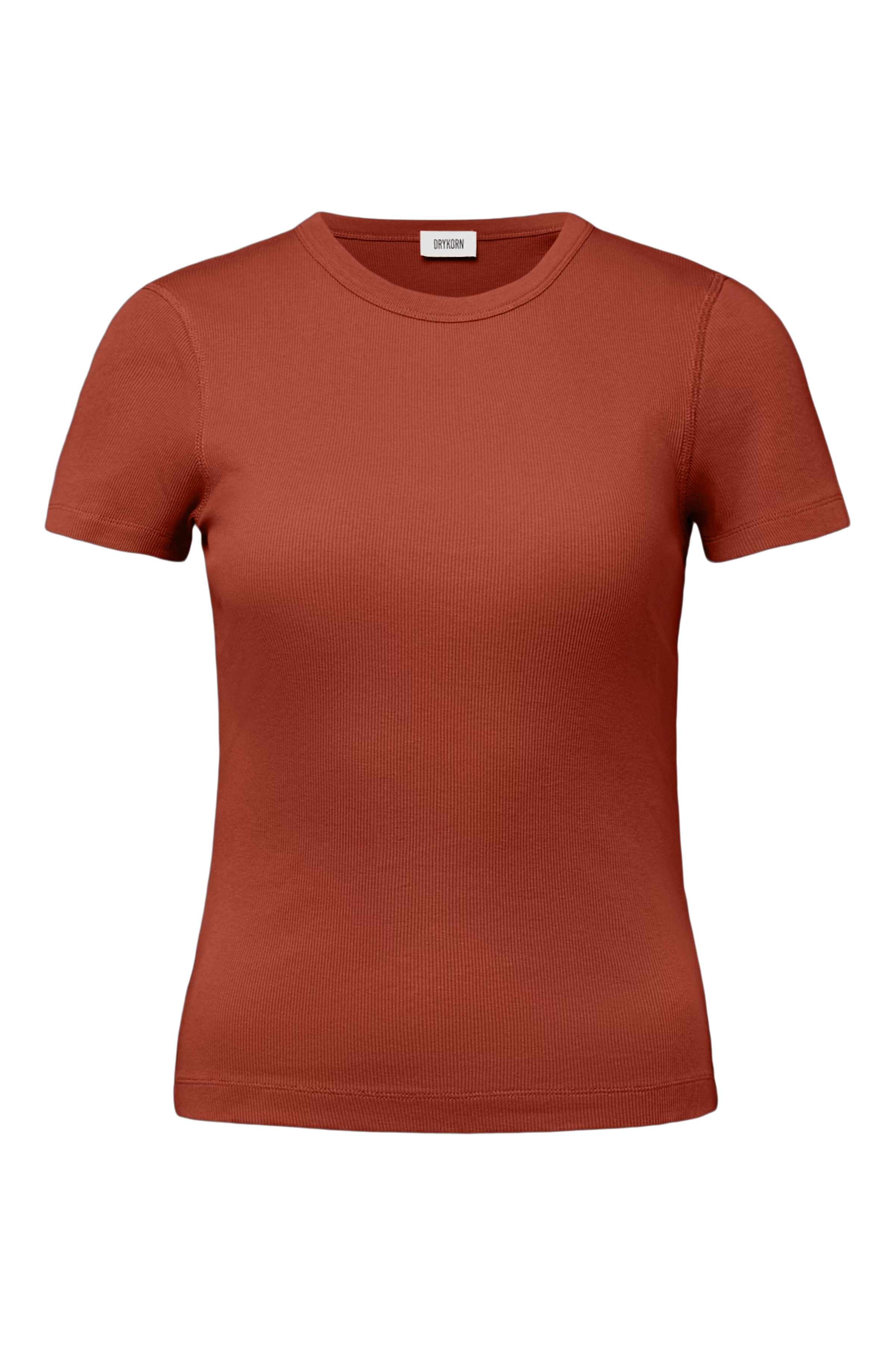 KOALE - Slim T-shirt in cotton rib - women - red - Freisteller Frontansicht
