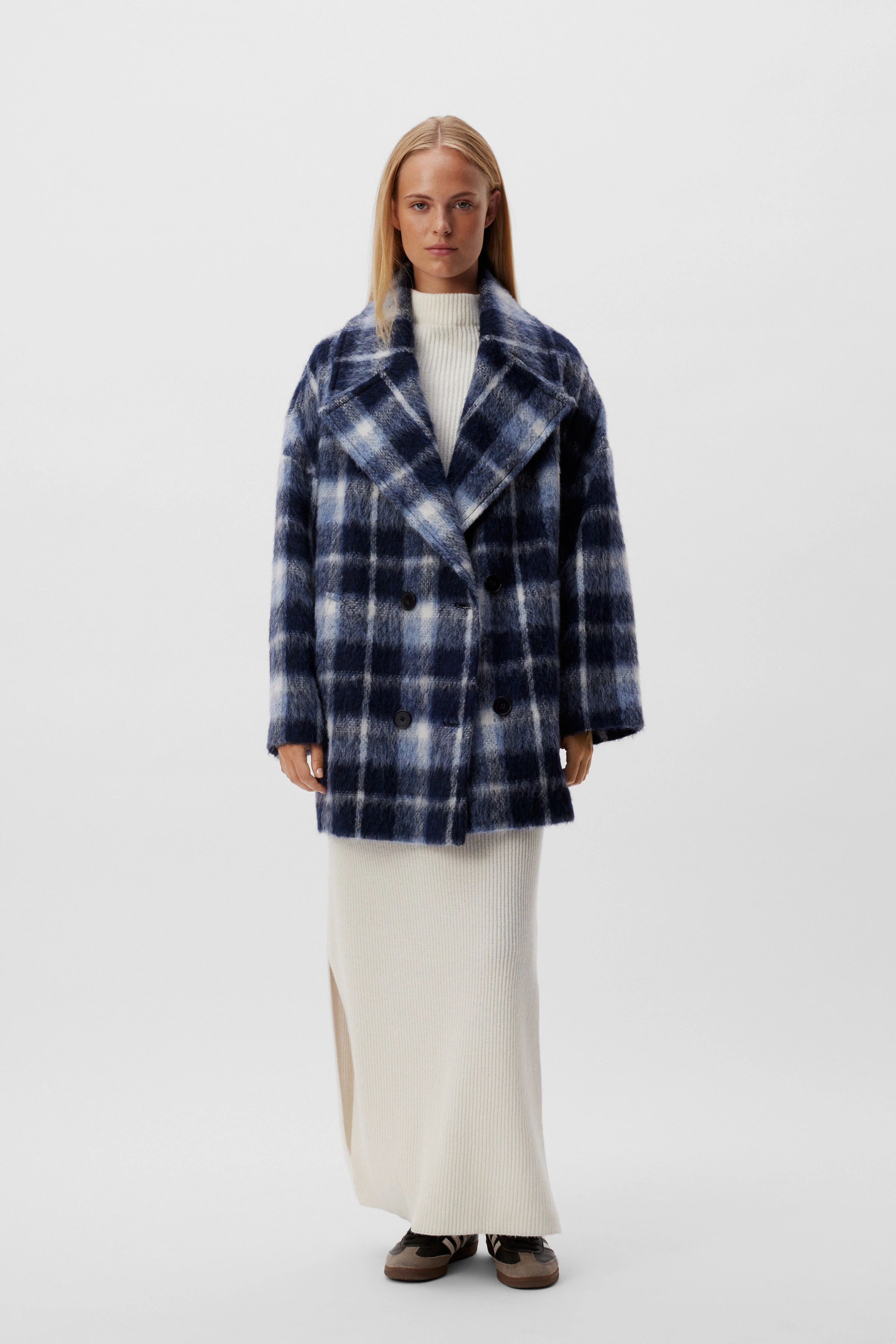 RUNCOM - Cabanjacke in Alpaka-Mischung - Damen - blau - Ganzkörper-Frontansicht