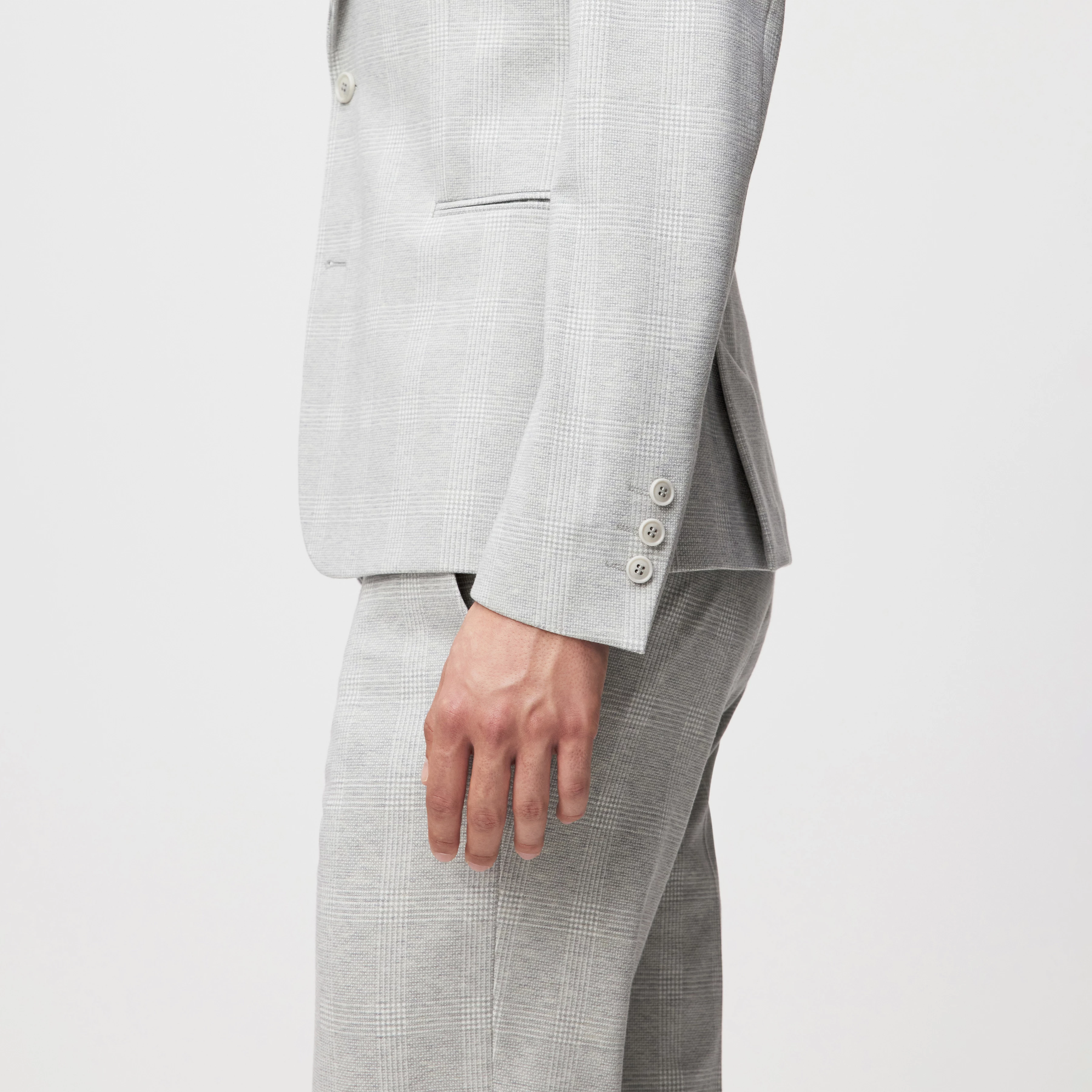 HORLEY - Veste slim fit en jersey - men - gris - Detailansicht am Model