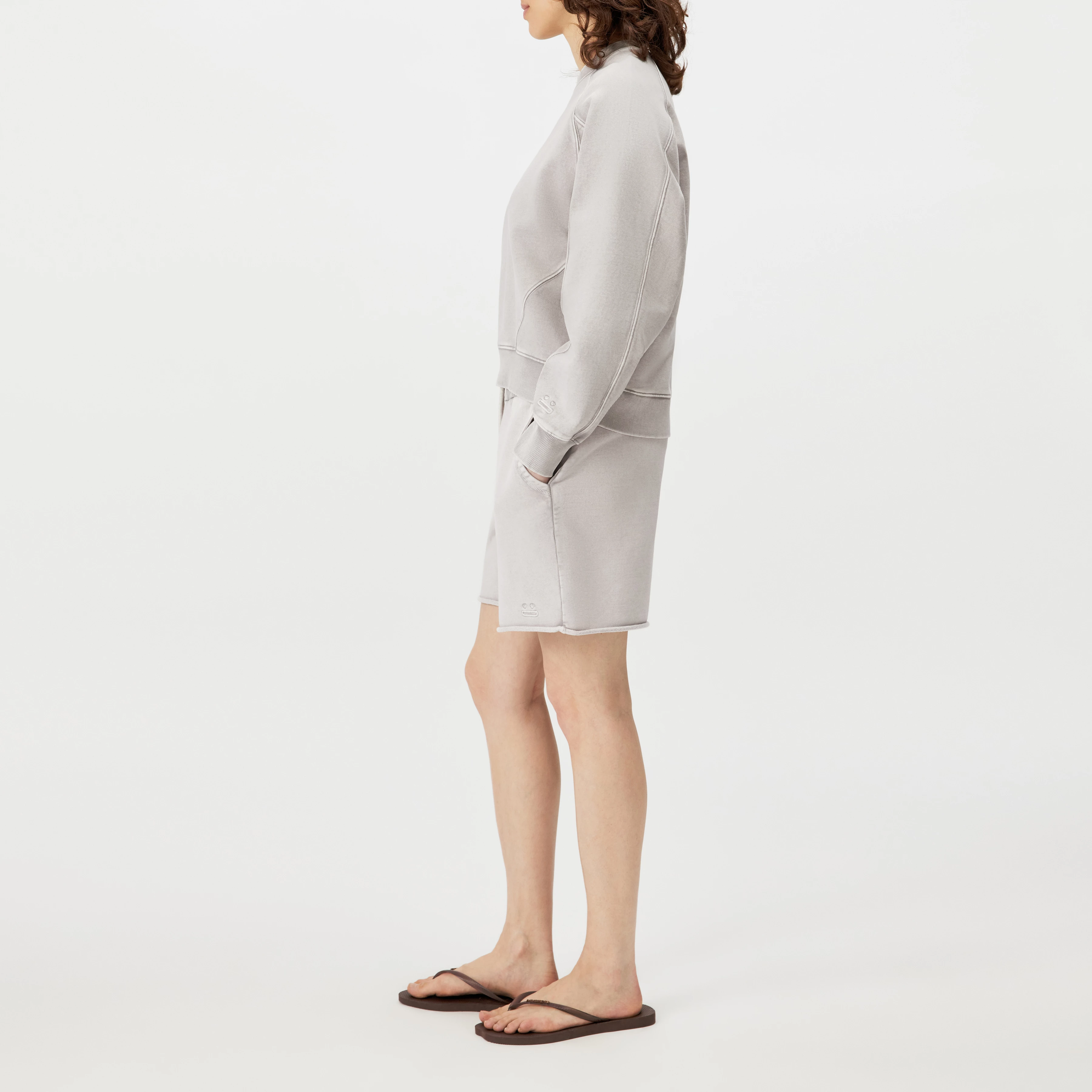 KOLIJA_P4 - Relaxed fit sweatshirt in pure cotton - women - grey - Seitenansicht