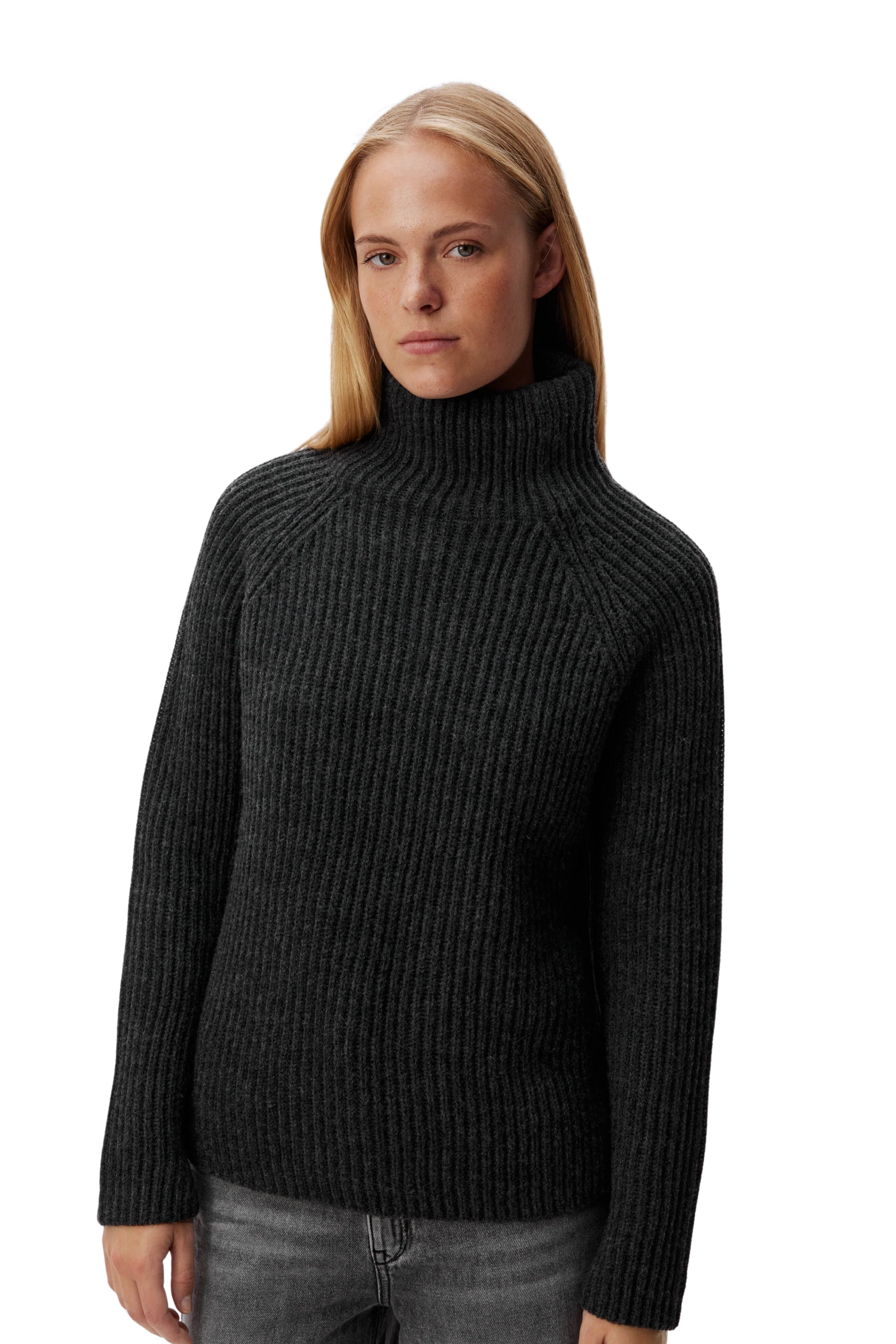 ARWEN - Rollkragenpullover in Woll-Alpakamix - Damen - grau - Frontansicht