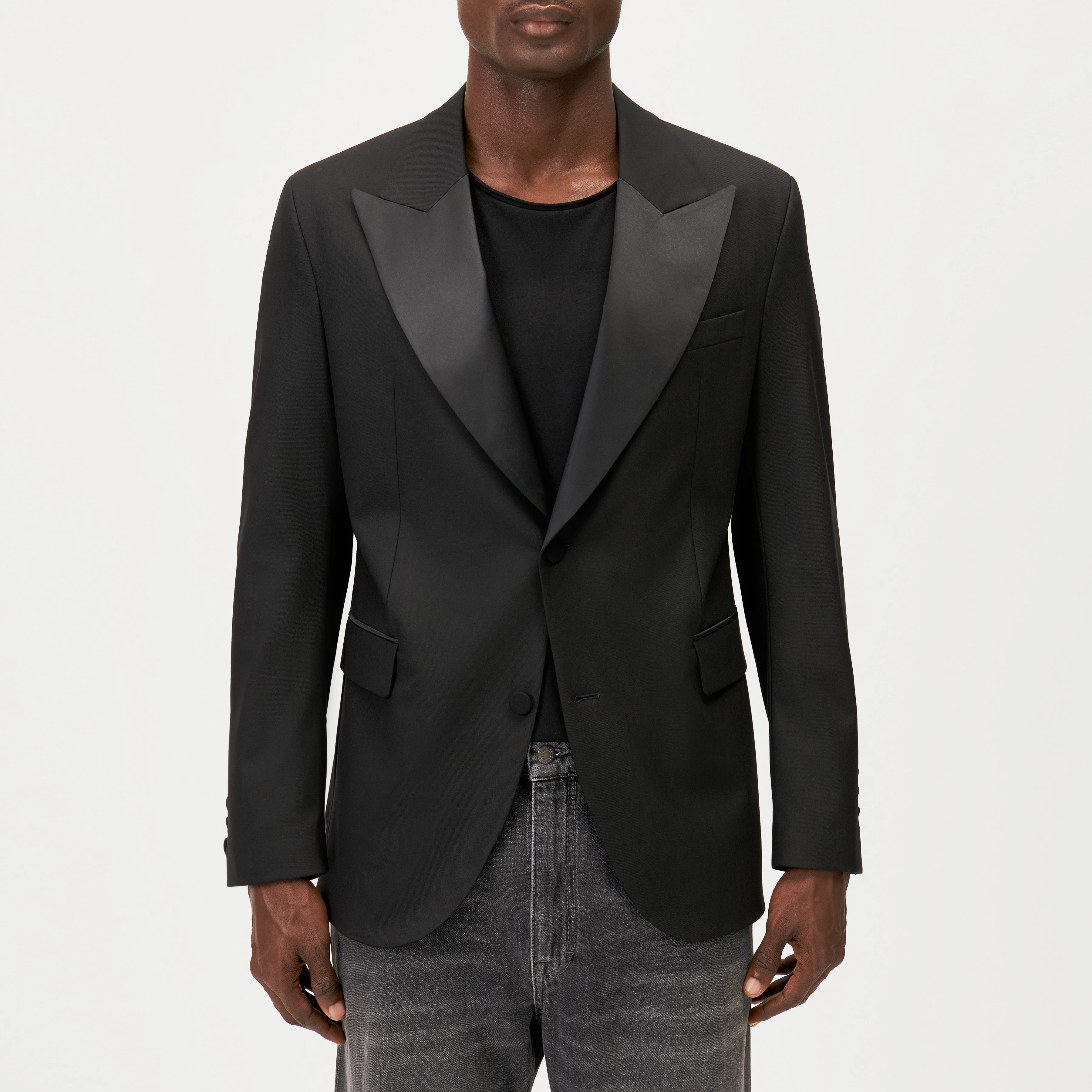 JACATO - Dinner jacket with satin lapels - men - black - Frontansicht