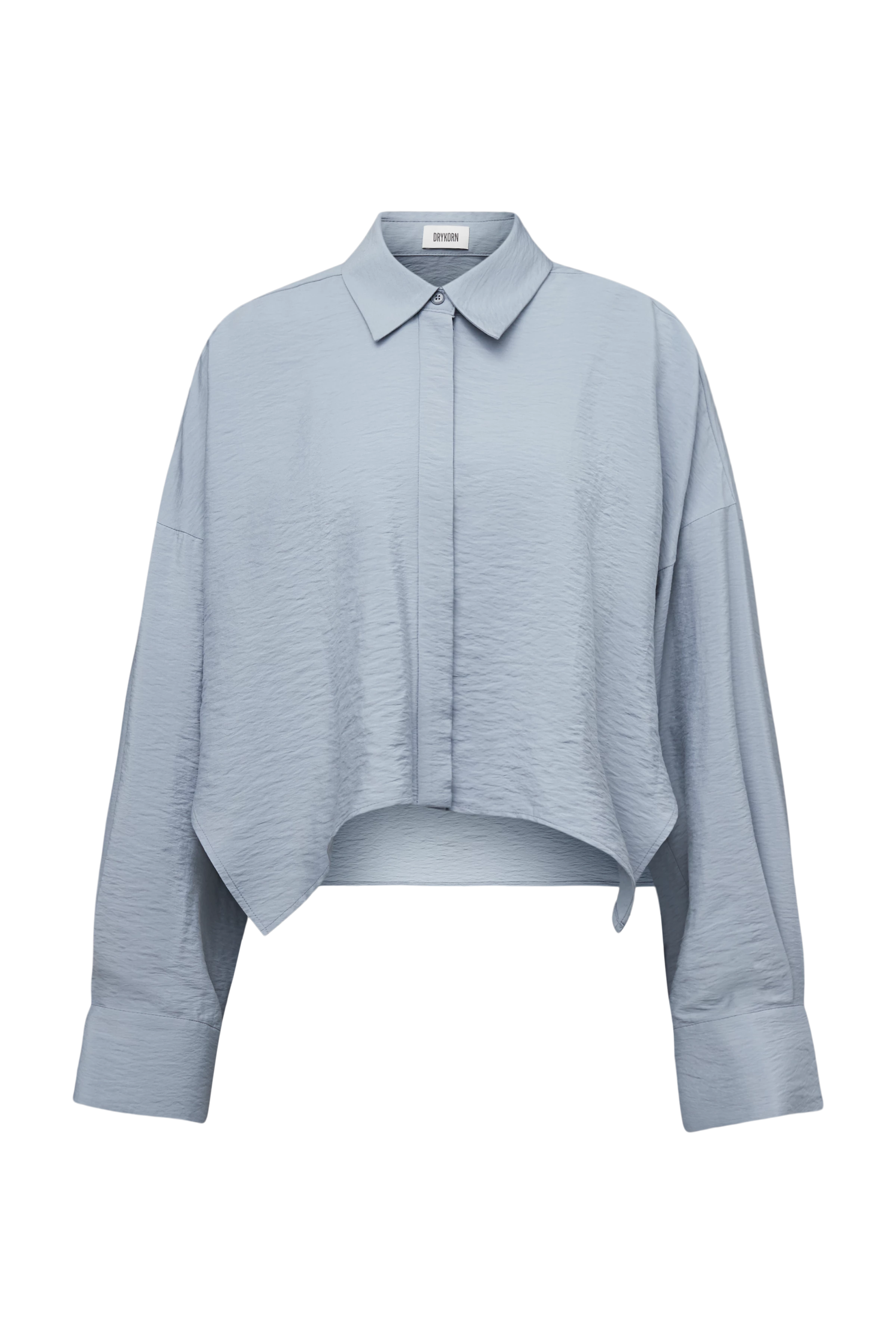 OSHIA - Oversized viscose-blend shirt blouse - women - blue - Freisteller Frontansicht