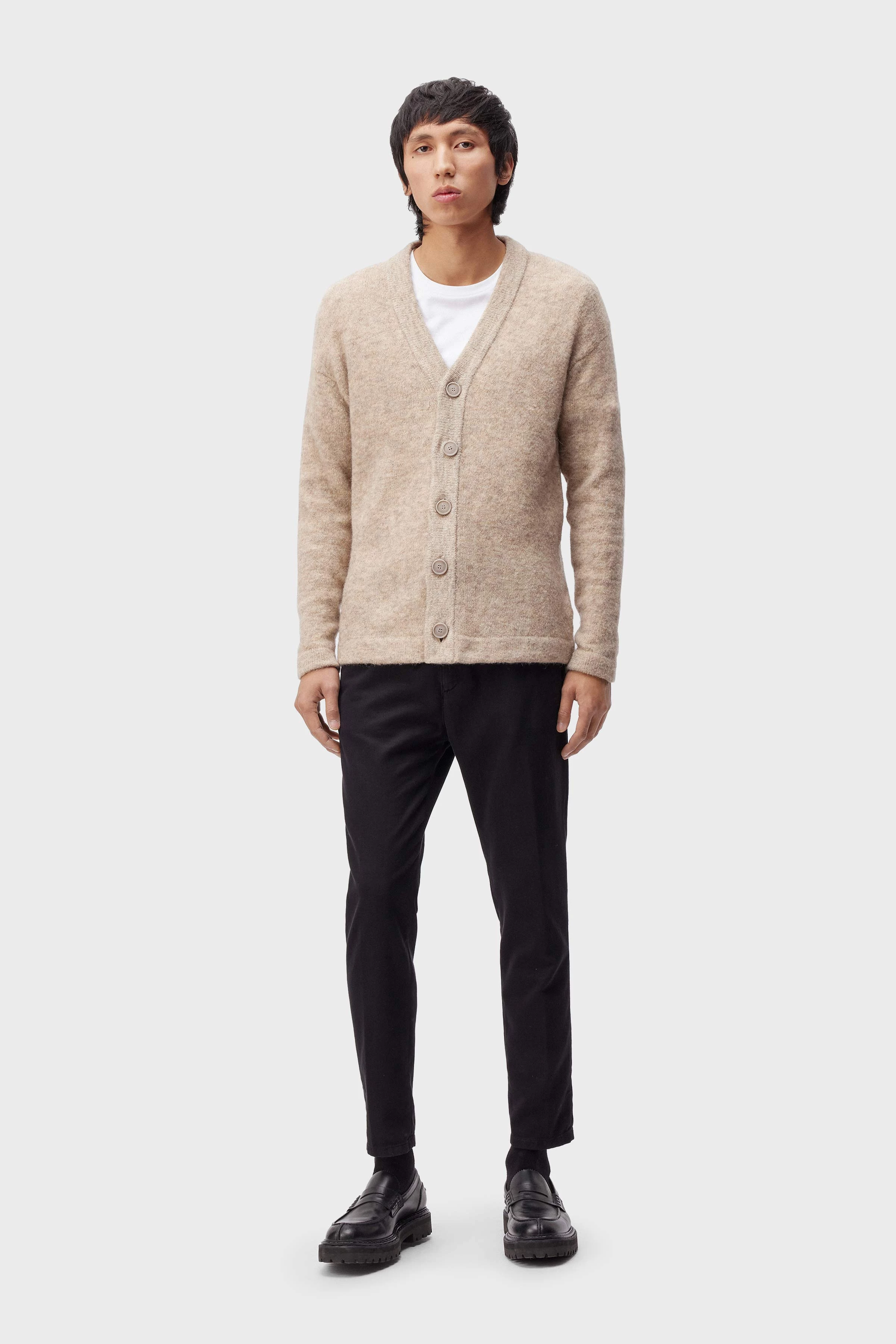 NADIR - Cardigan en bouclette doux - men - marron - Ganzkörper-Frontansicht