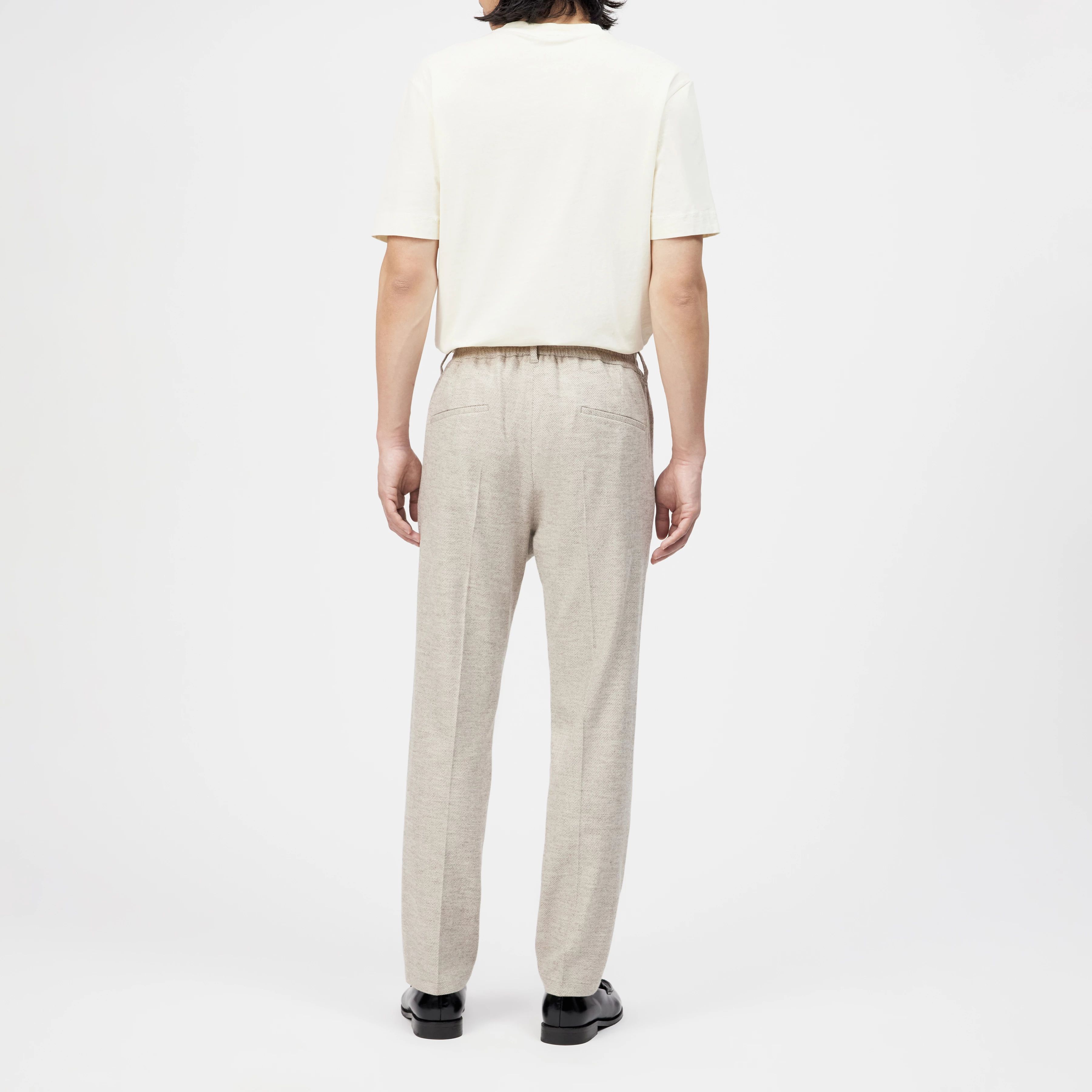 CHASY_RGLR - Casual Hose mit Bundfalte in Viskose-Woll-Mix - Herren - beige - Rückansicht