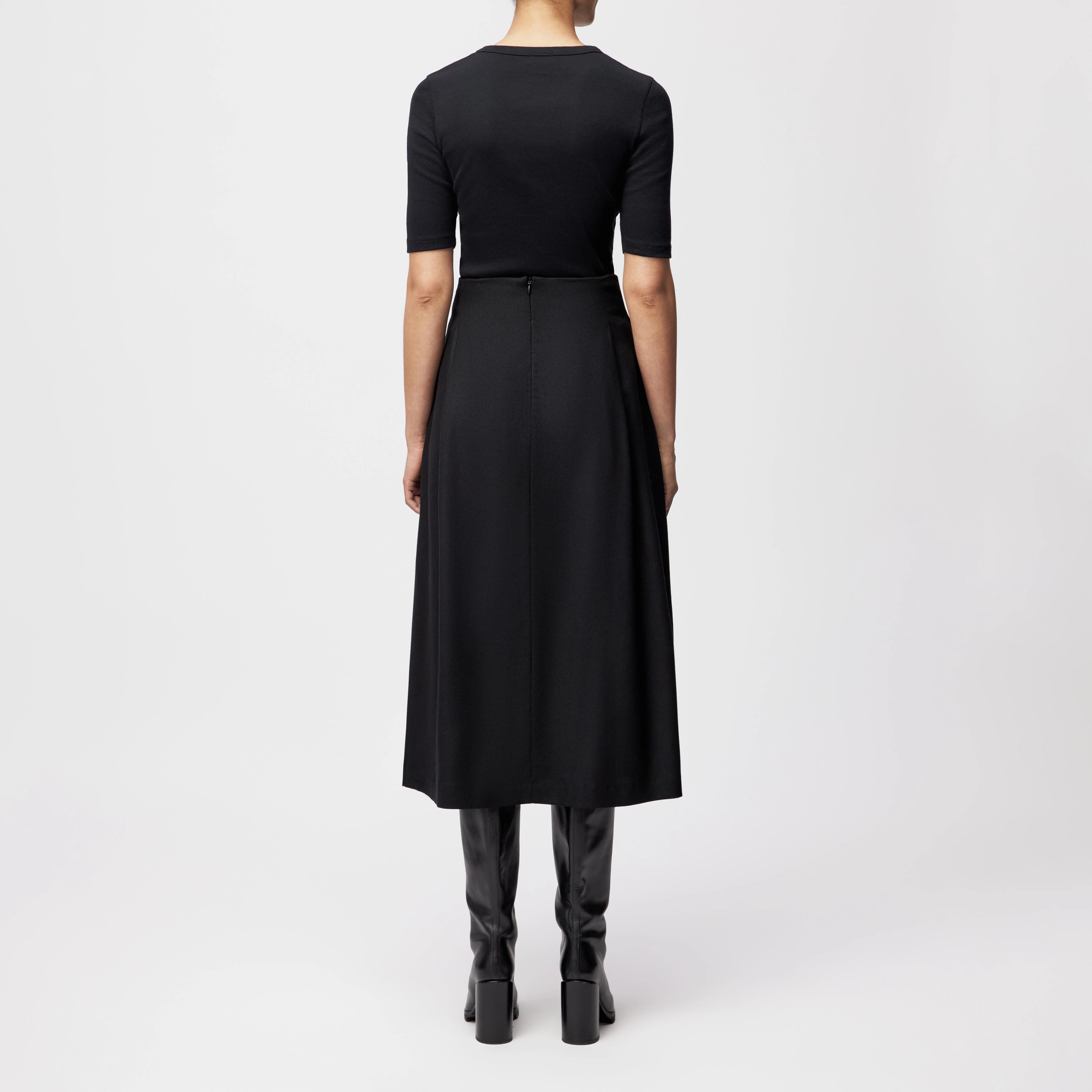 AMBAR - Jupe crayon en flanelle - women - noir - Rückansicht