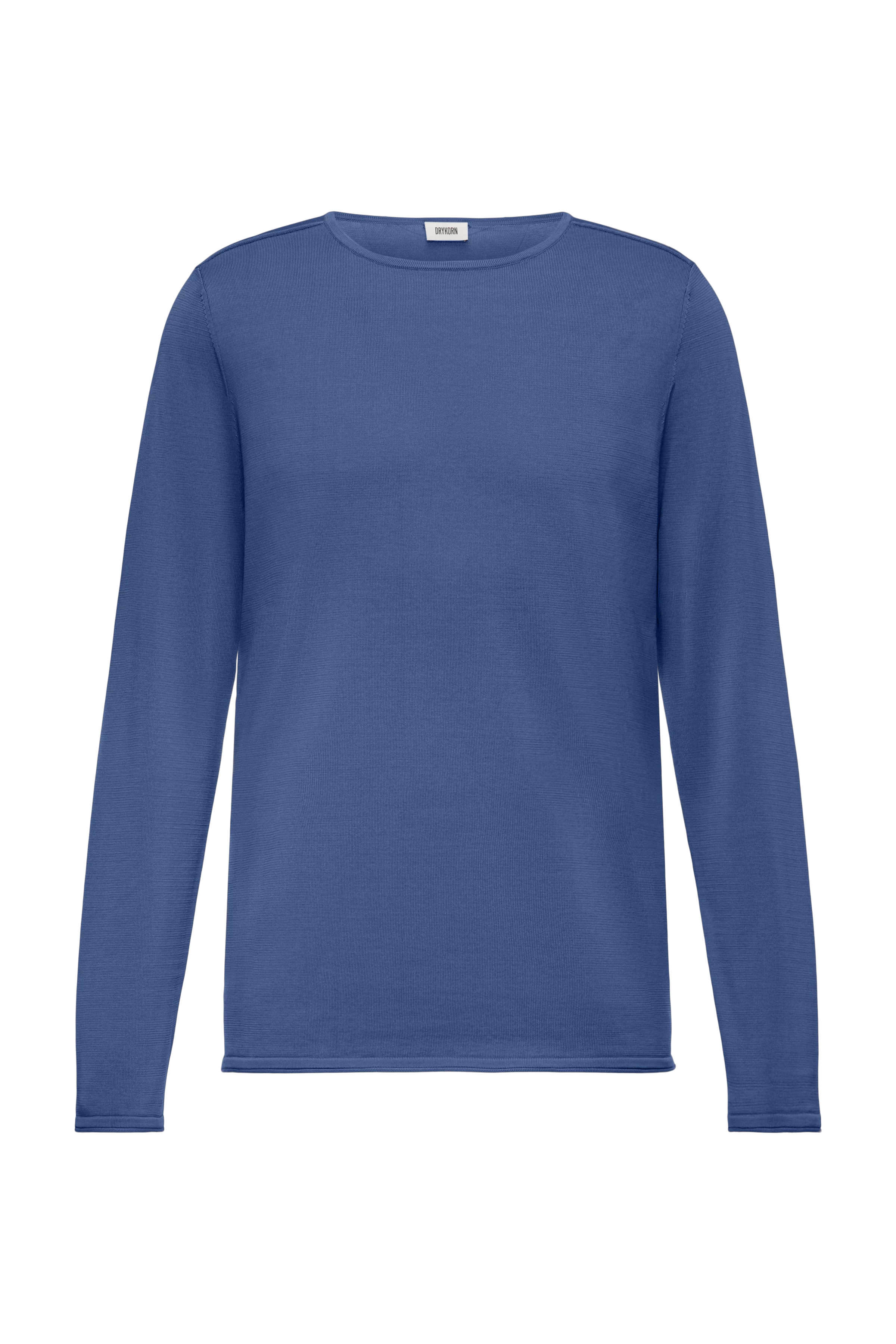 RIKONO - Strickpullover in cleaner Baumwolle - Herren - blau - Freisteller Frontansicht