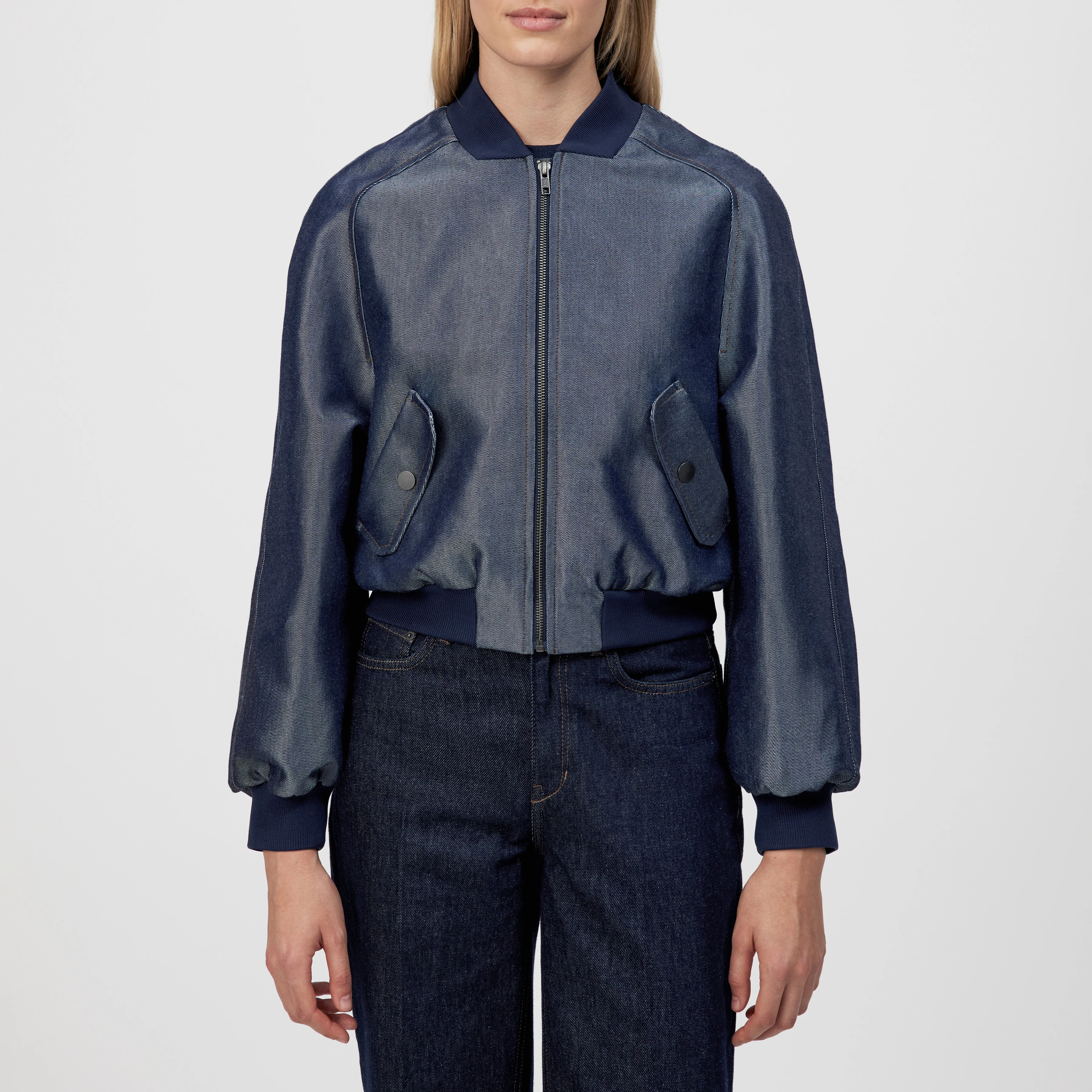 MARHAM - Blousonjacke in Blue Denim - Damen - blau - Frontansicht