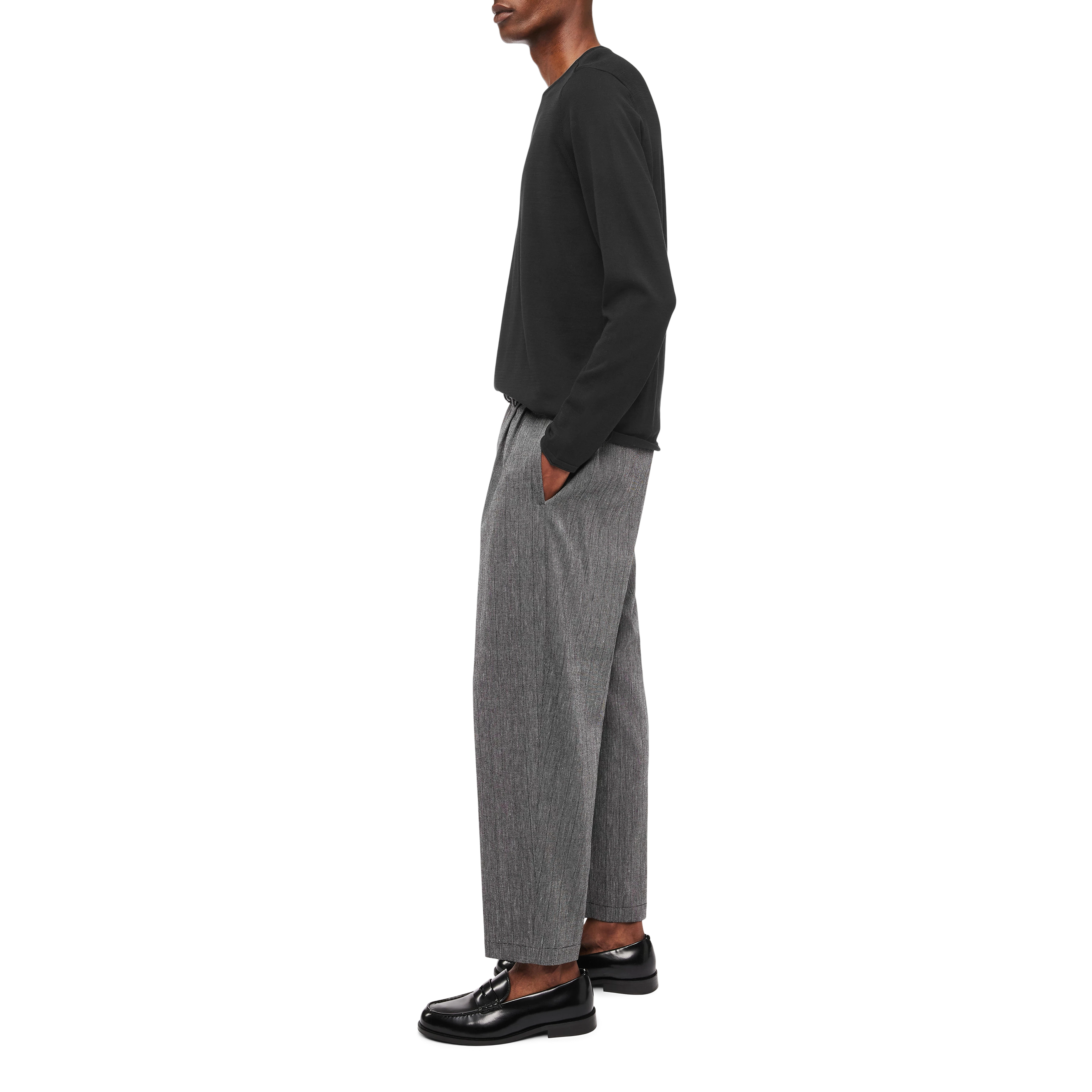 RIKONO - Strickpullover in cleaner Baumwolle - Herren - schwarz - Seitenansicht