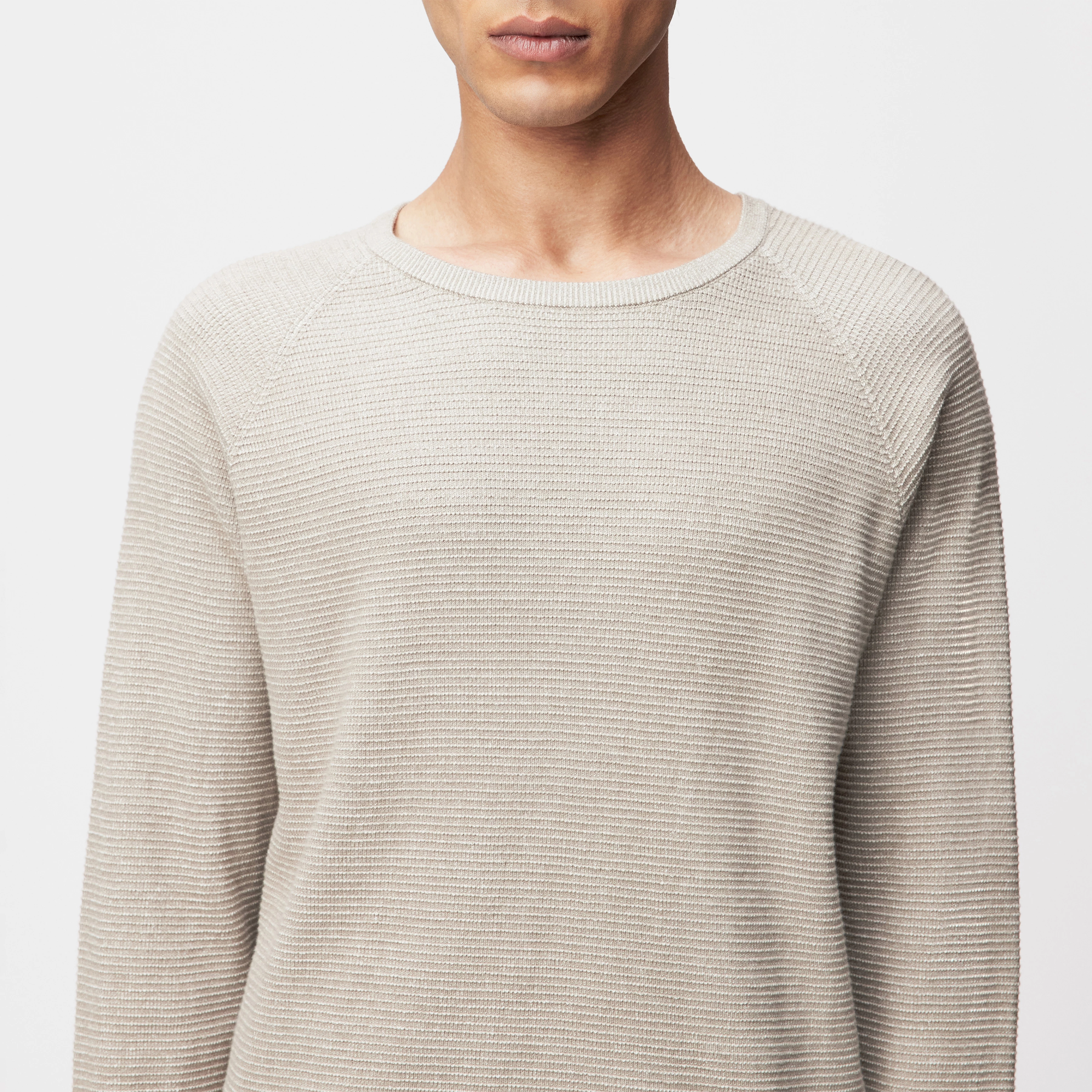 TITZIAN - Longsleeve in  Baumwoll-Mix - Herren - beige - Detailansicht am Model