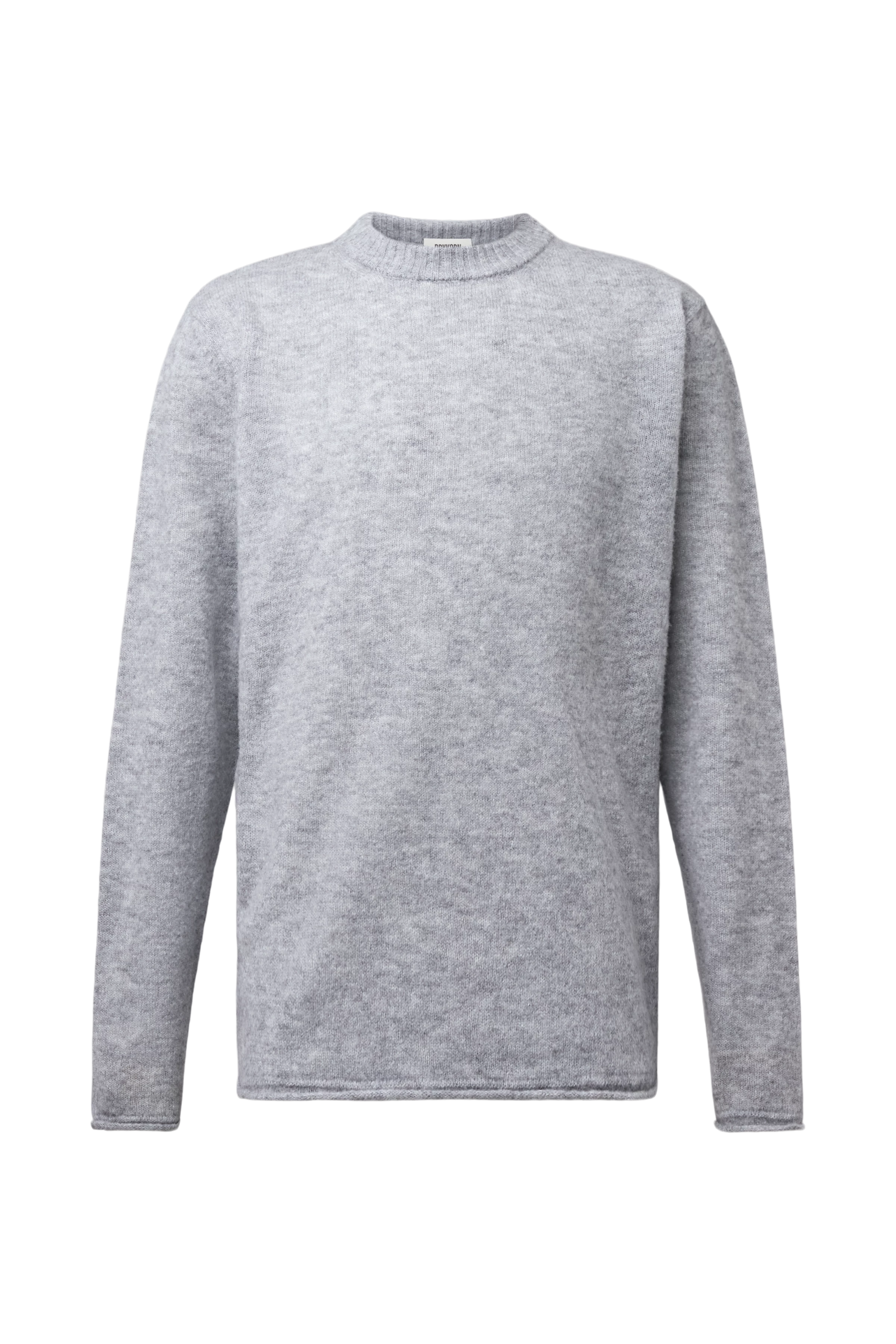 LEANDO - Round-neck jumper in wool blend - men - grey - Freisteller Frontansicht
