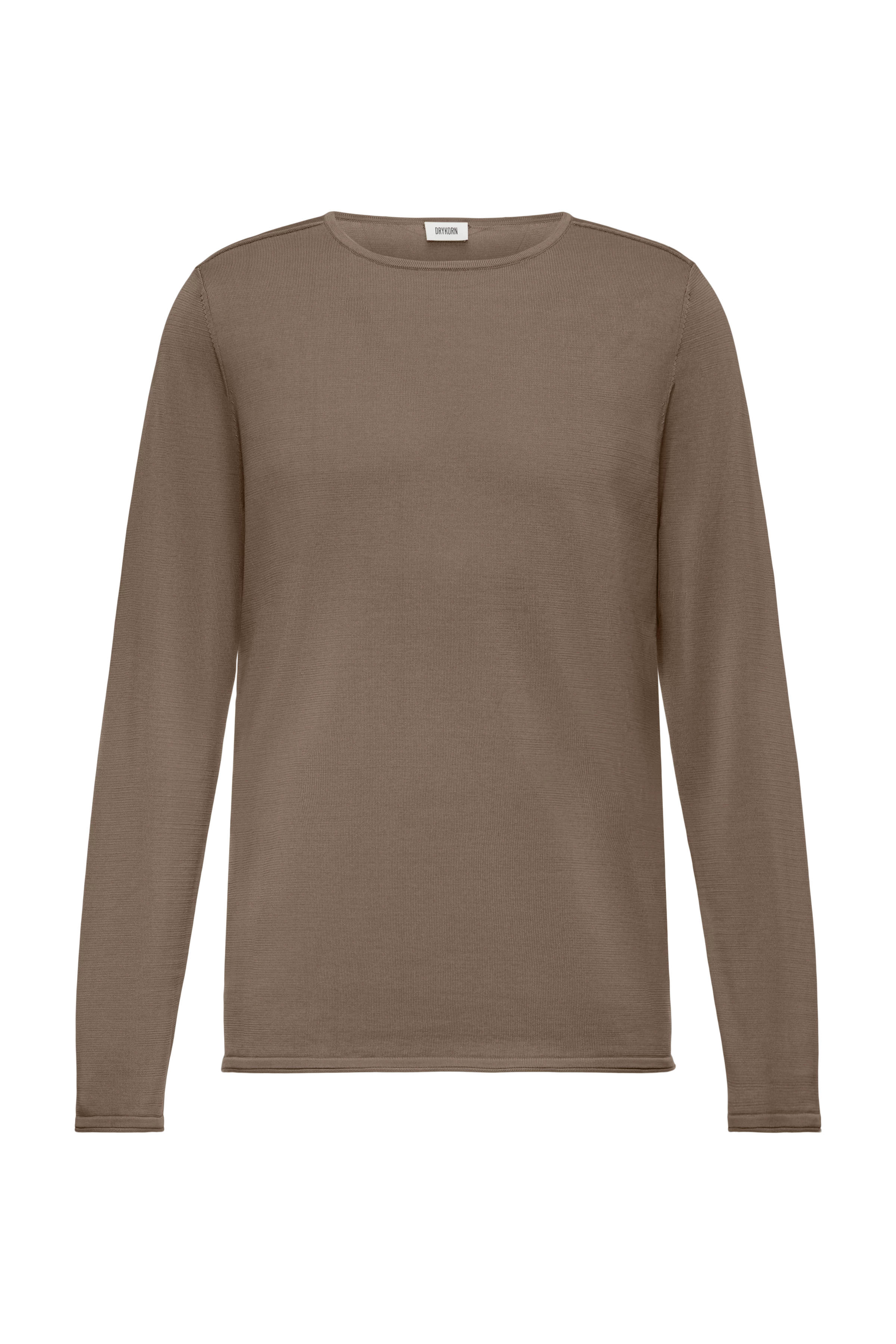 RIKONO - Knitted jumper in clean cotton - men - brown - Freisteller Frontansicht