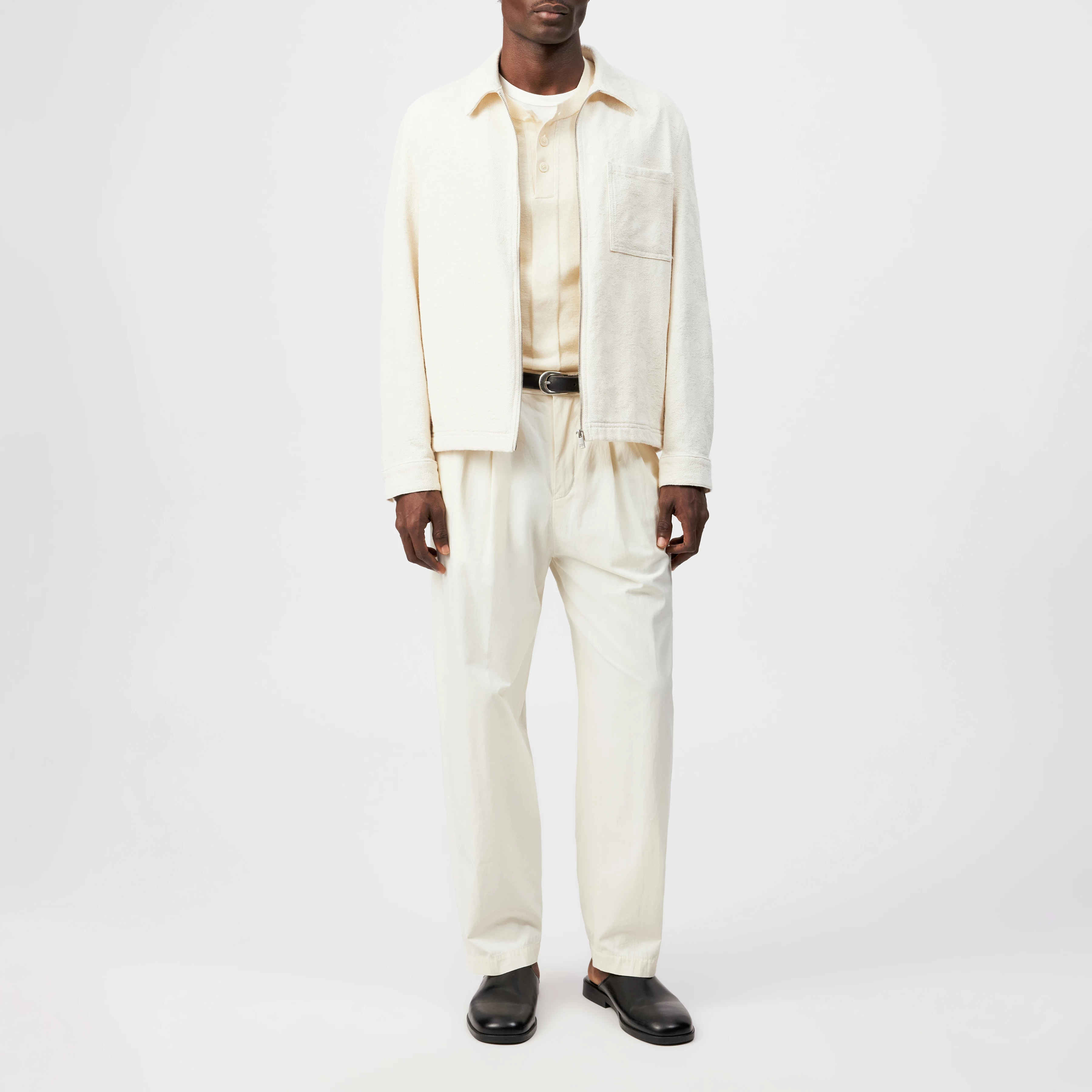 JERSON - Regular Fit Jacquard Zip Jacket - men - metal - Ganzkörper-Frontansicht