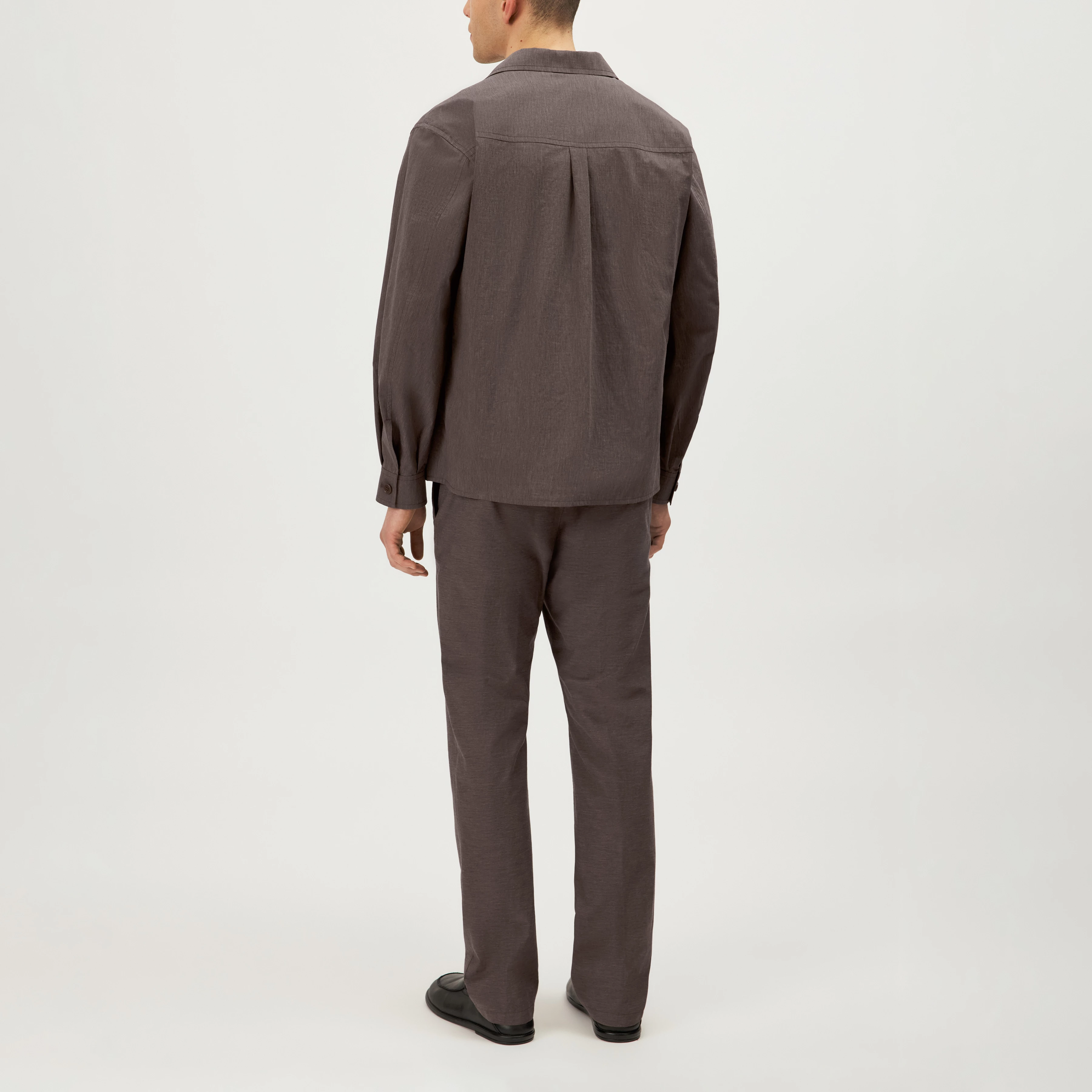 JASHI - Relaxed cotton blazer - men - brown - Rückansicht