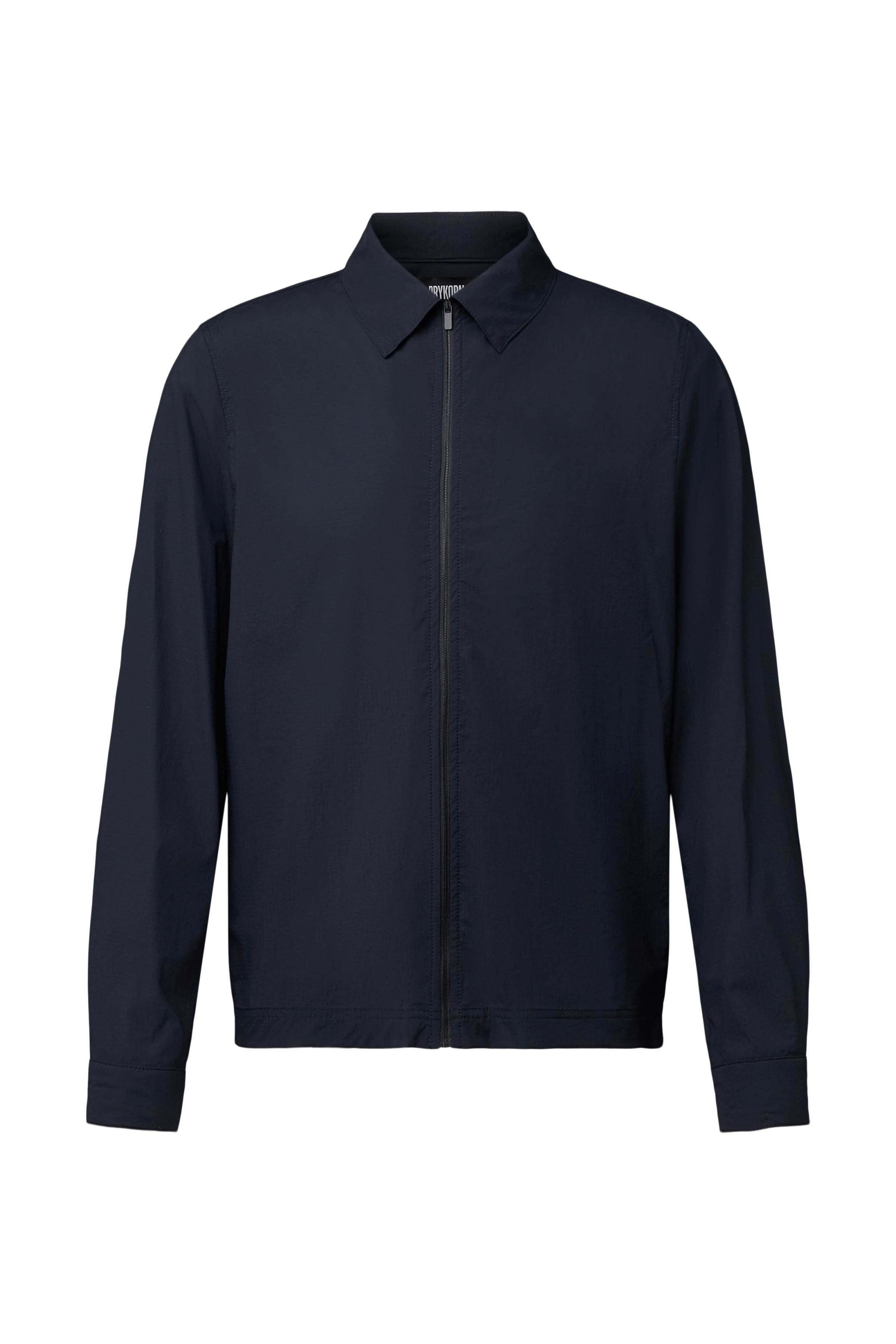 MACTO_Z - Regular fit shirt with zip in techno fabric - men - blue - Freisteller Frontansicht