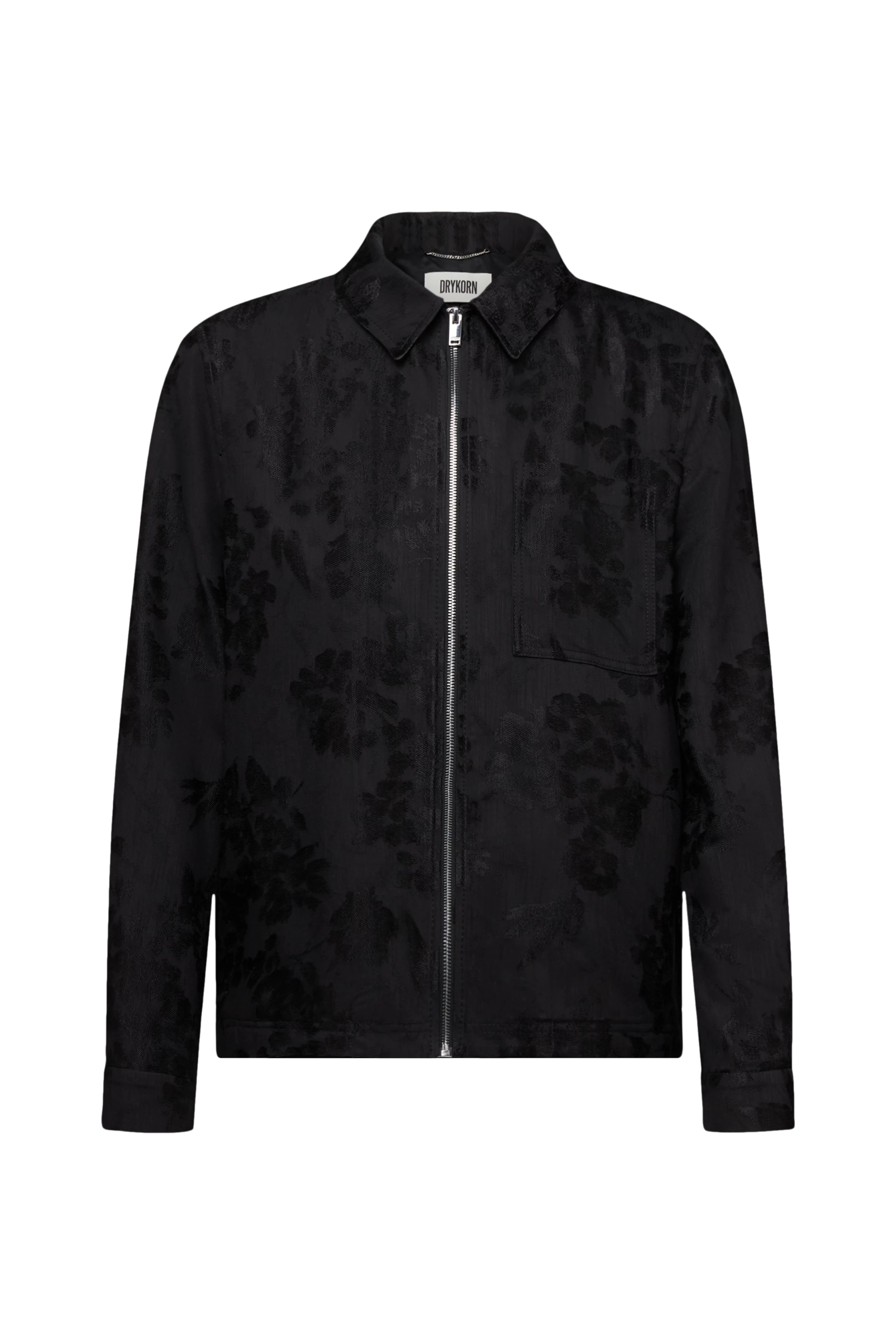 JERSON - Regular fit jacquard zip-jas - heren - zwart - Freisteller Frontansicht