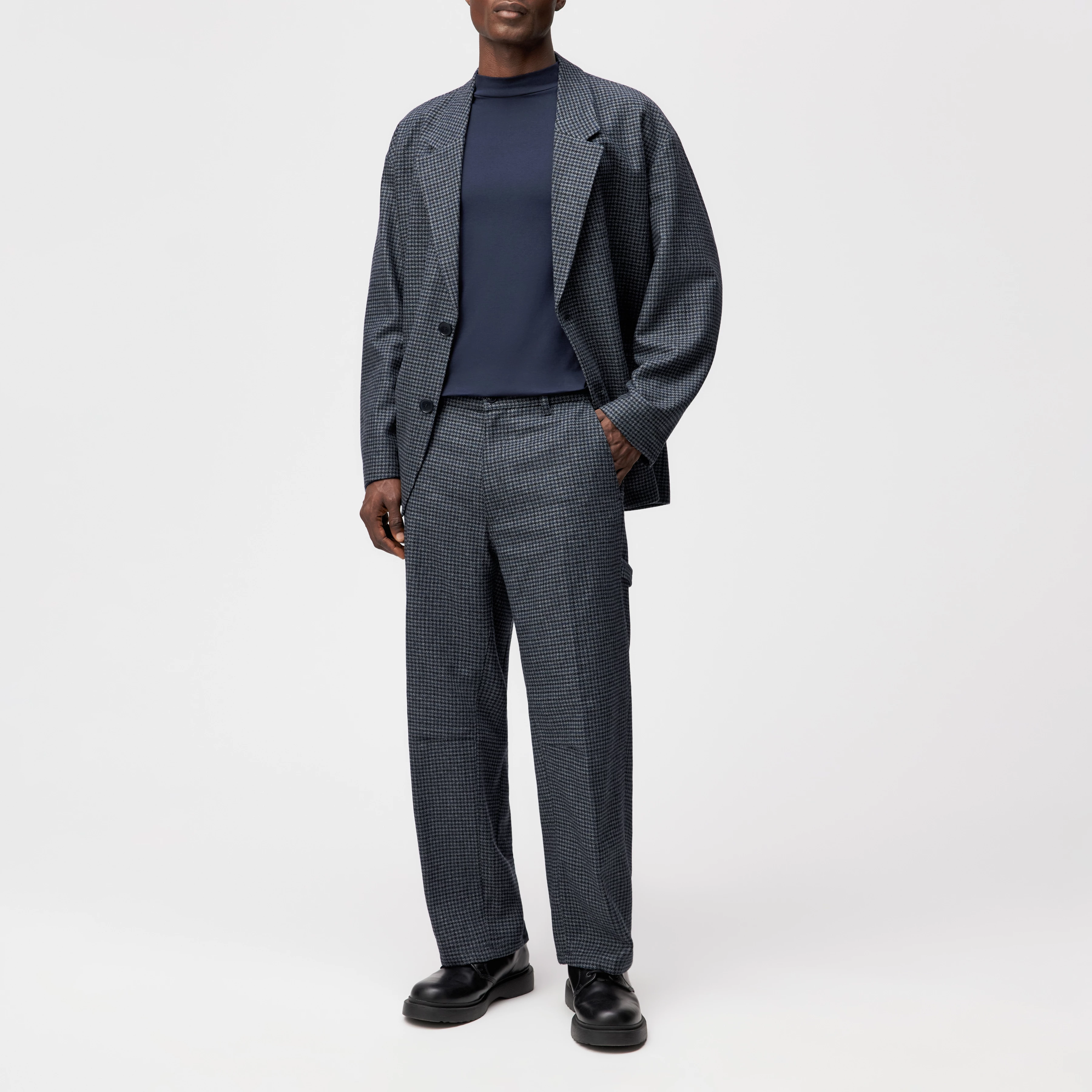 GONAGO - Utility Hose in Woll-Mix - Herren - grau - Ganzkörper-Frontansicht