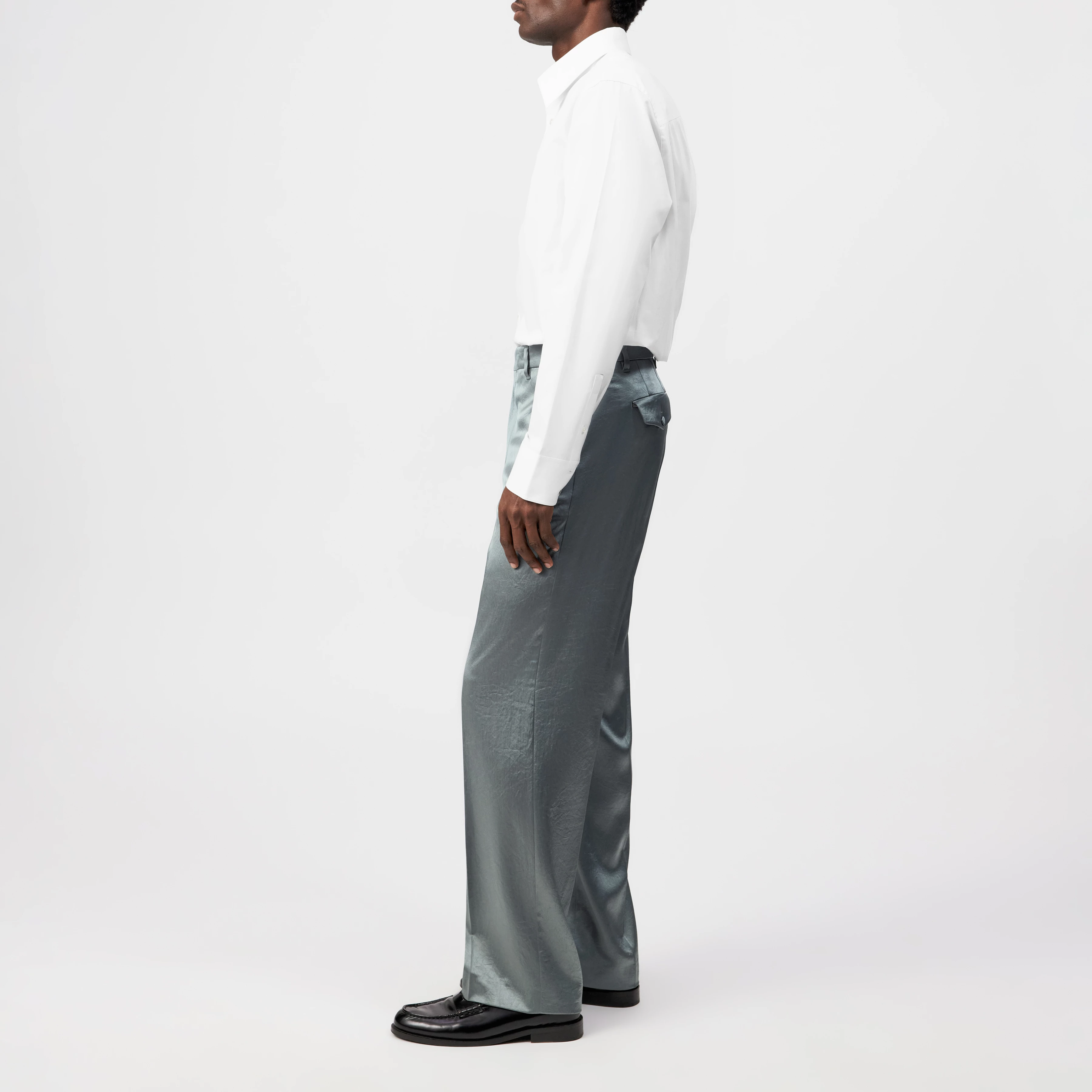 GAUNT - Klassisk skjorte i ren bomuld med lange ærmer - men - hvid - Seitenansicht