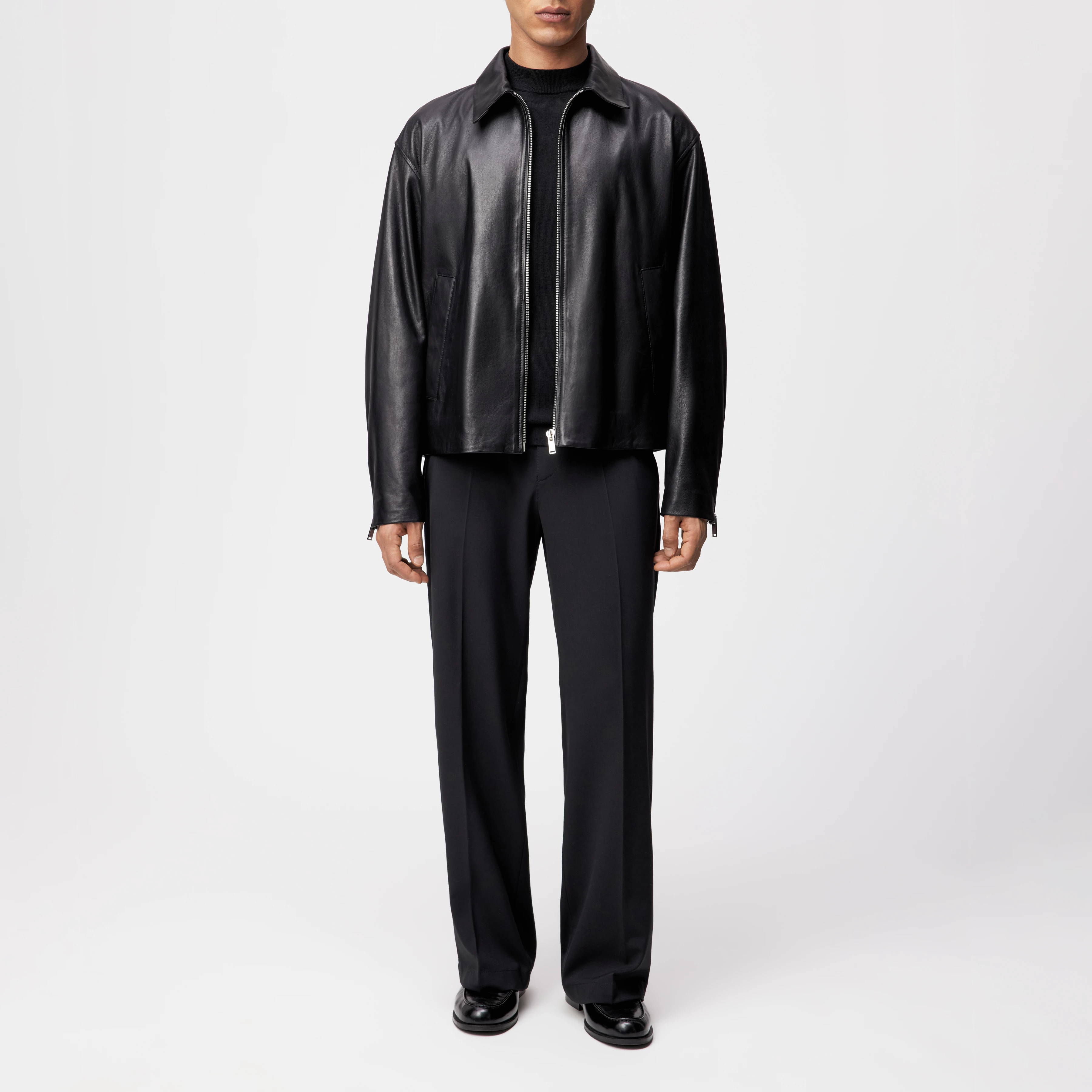 RIKKO - Jacke in Leder - Herren - schwarz - Ganzkörper-Frontansicht