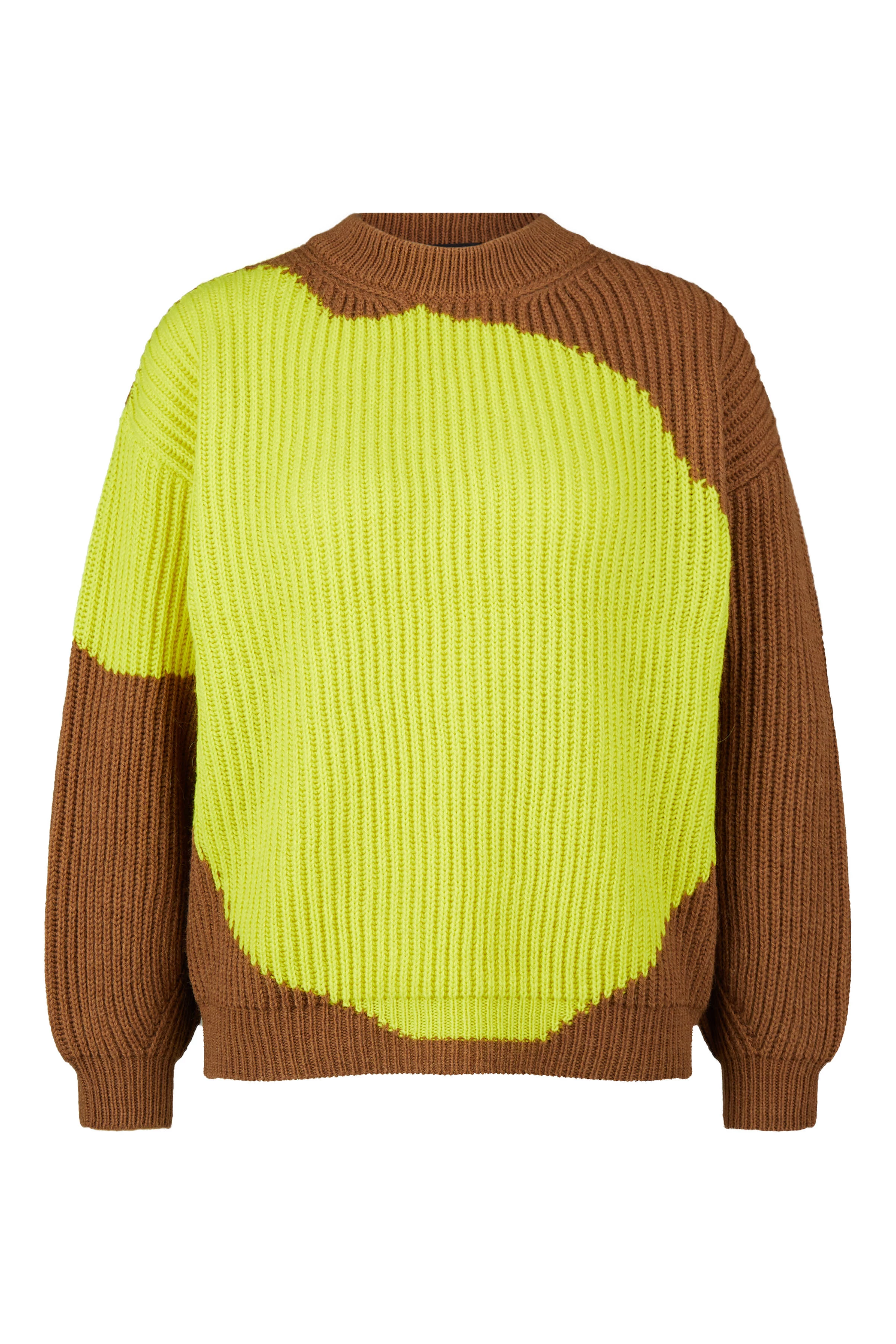 RAMEA - Sweater in two-tone jacquard - women - brown - Freisteller Frontansicht