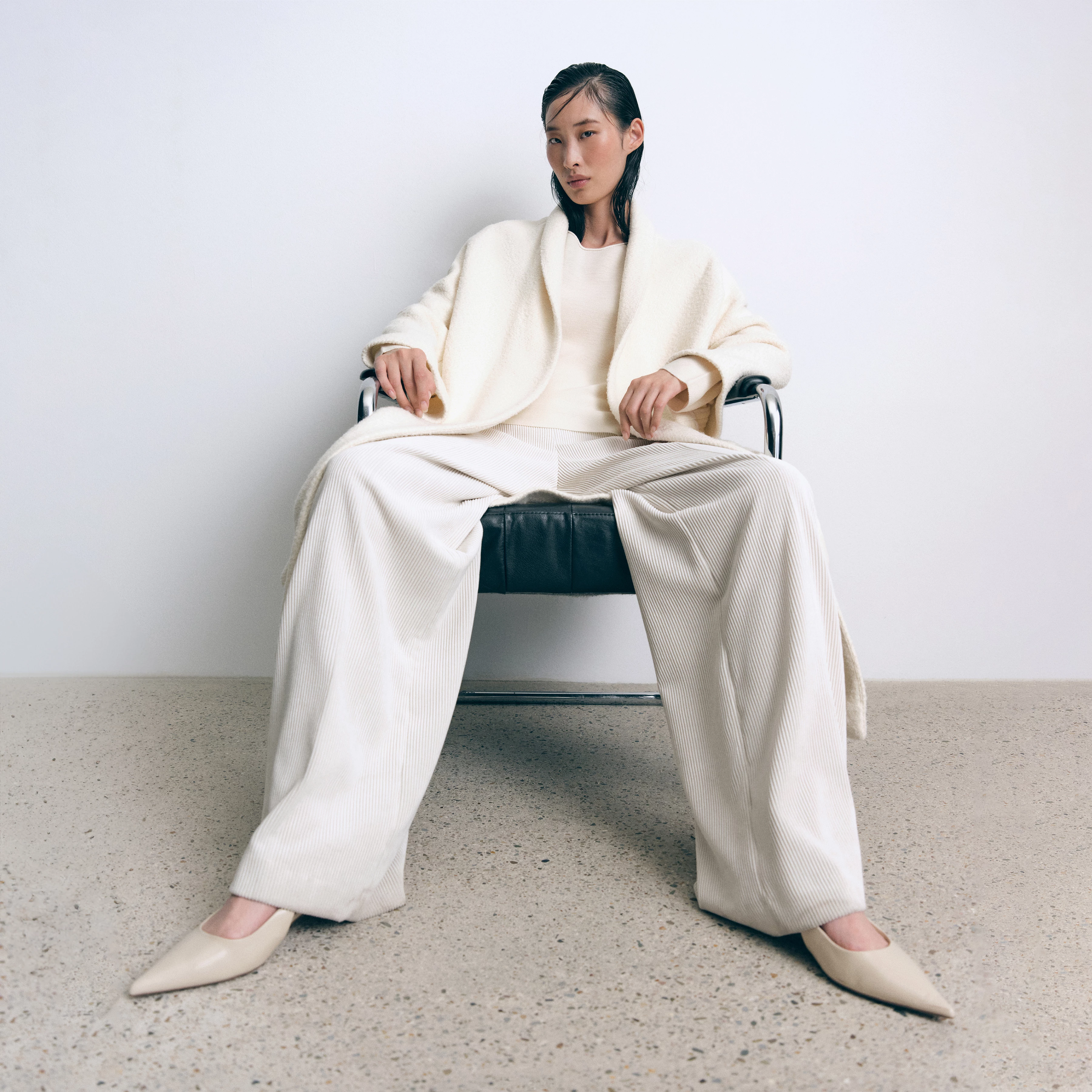 BEFORE - Marlenehose in Cord - Damen - off white