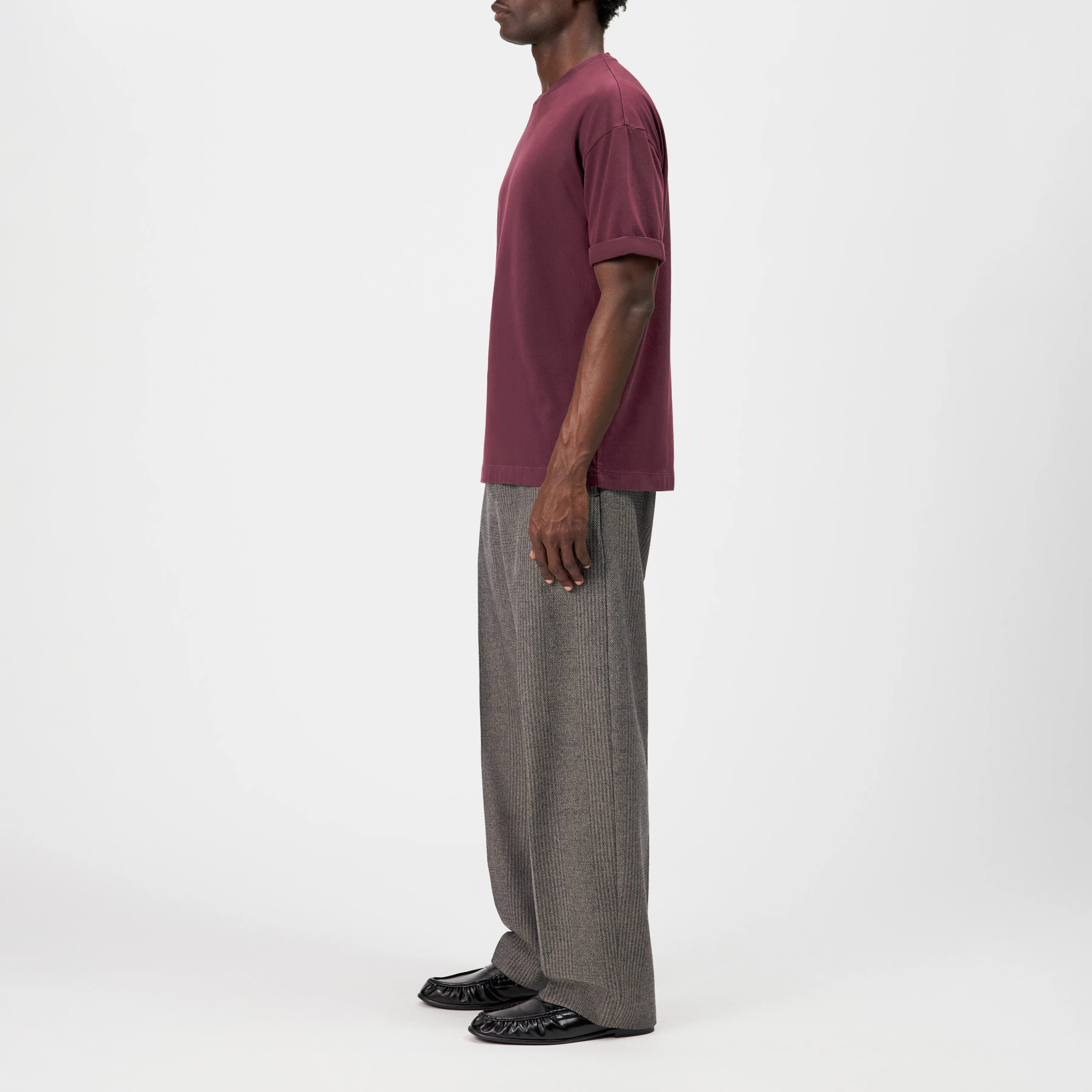 THILO - Relaxed Fit T-Shirt in softer Baumwolle und Washed Look - Herren - rot - Seitenansicht