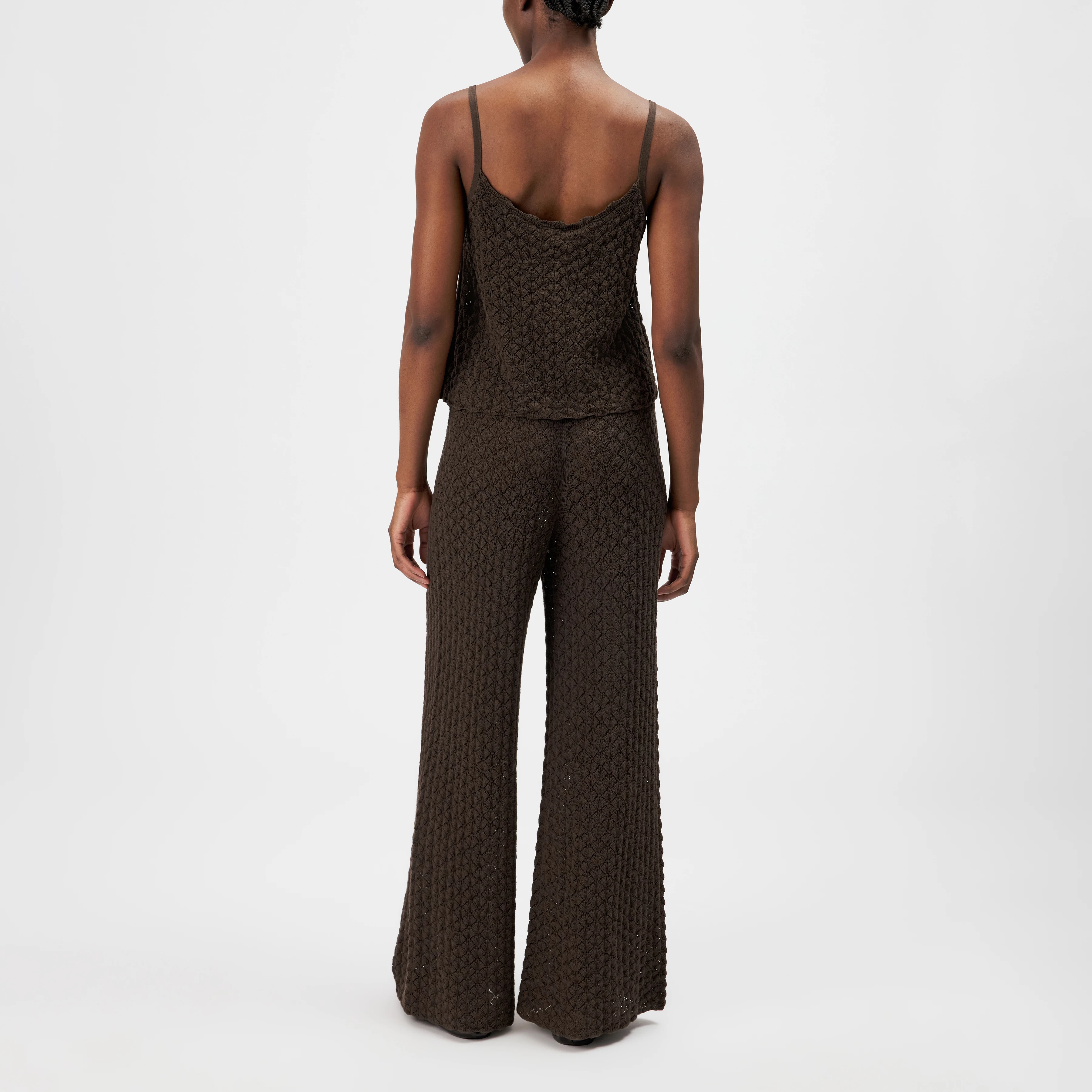 GALVINA - Débardeur en coton structuré - women - marron - Rückansicht