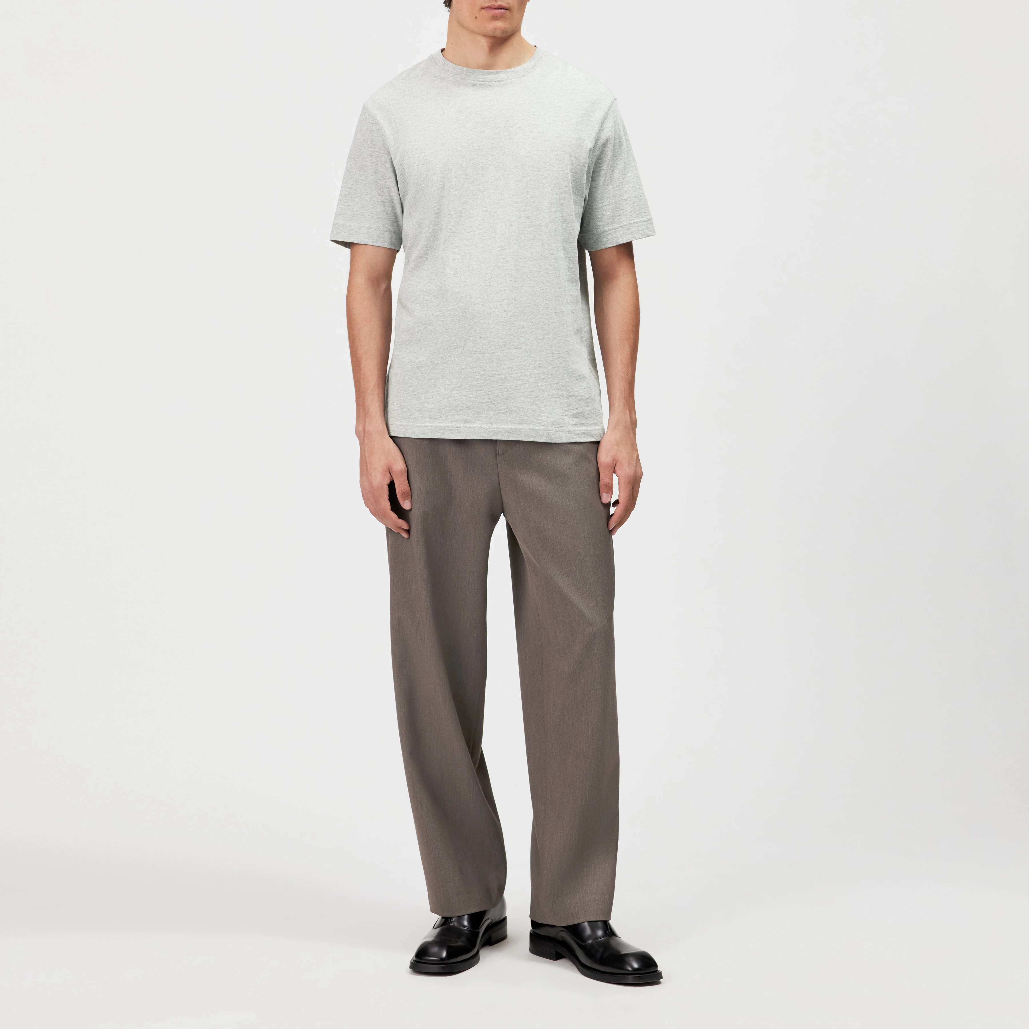 RAPHAEL - T-shirt in pure cotton - men - grey - Ganzkörper-Frontansicht