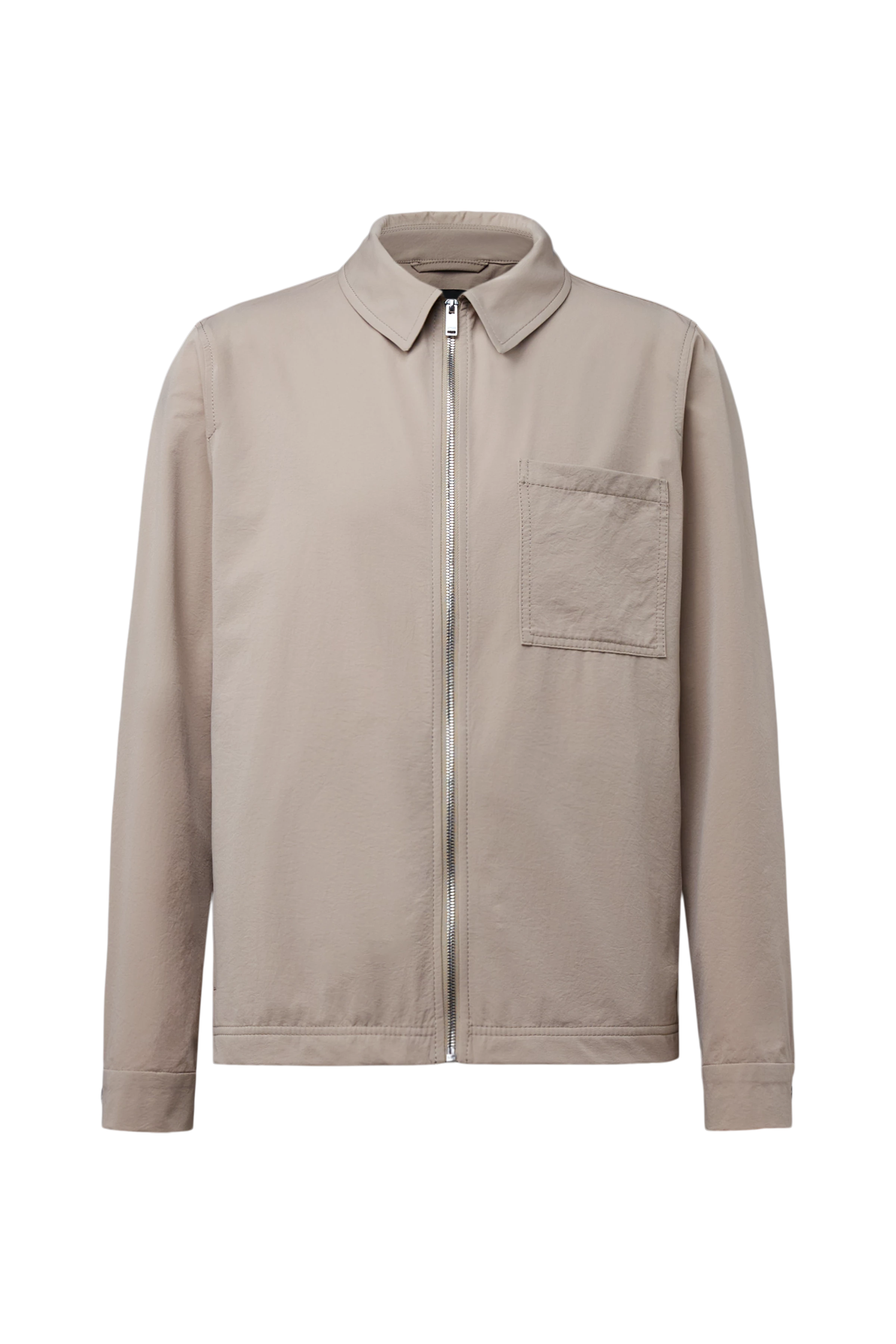 JERSON - Regular Fit Zip Jacket in Techno Stretch - men - beige - Freisteller Frontansicht
