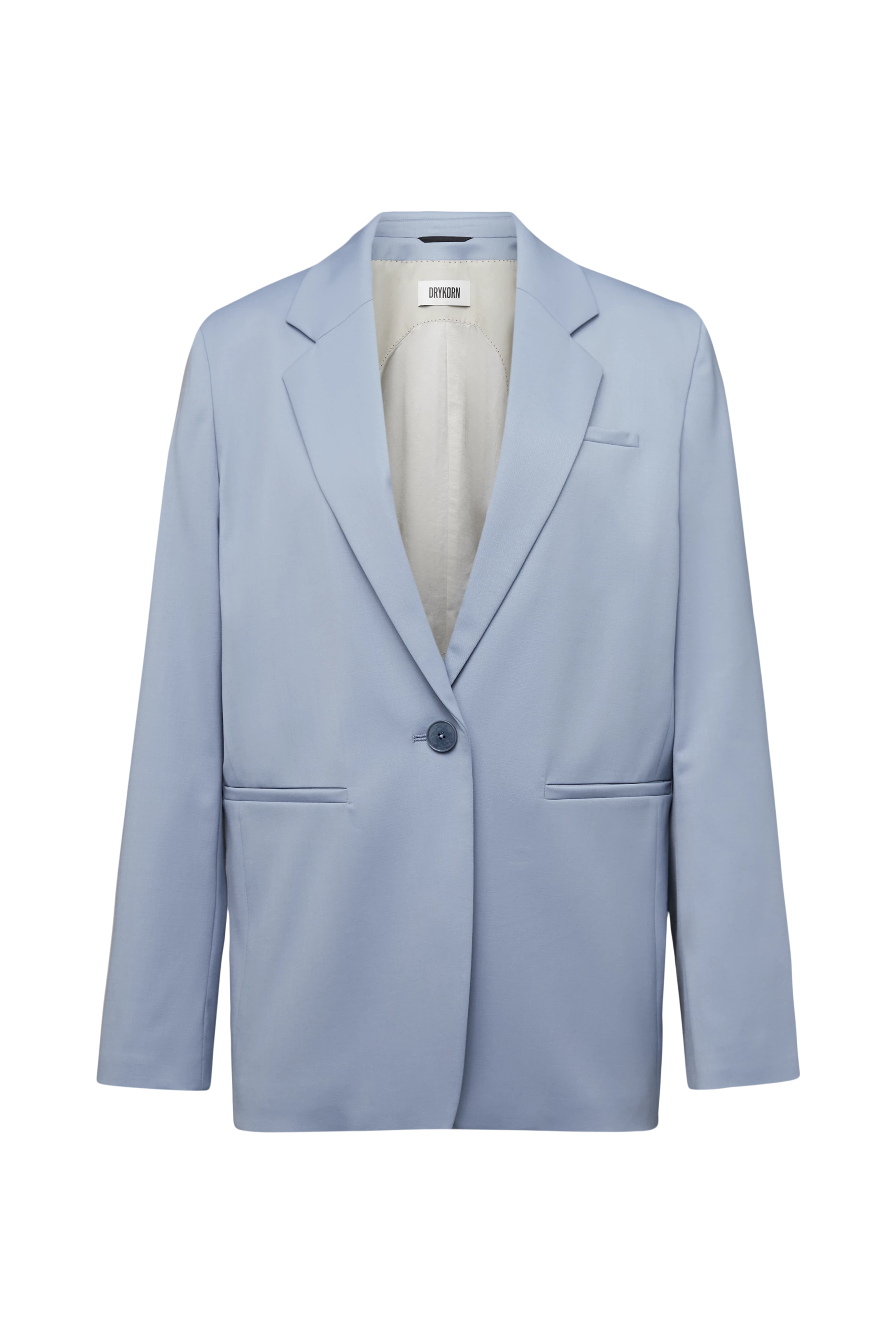 MOWTIE - Casual single-breasted blazer in wool blend - women - blue - Freisteller Frontansicht