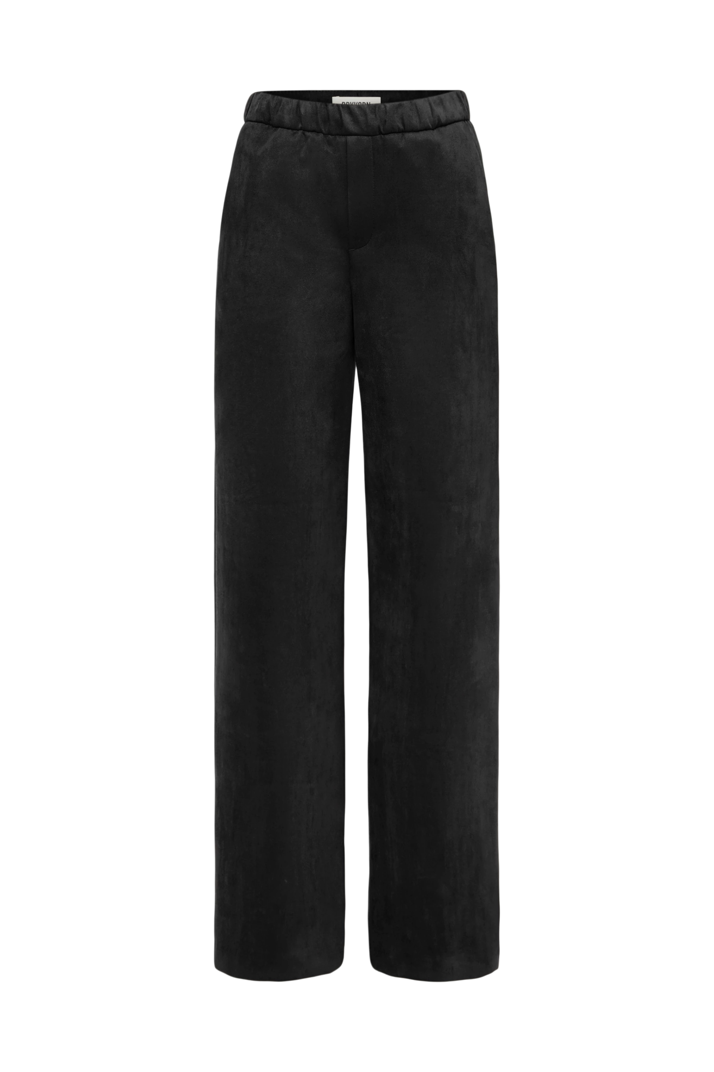 CONSIDER - Schlupfhose mit Barrel-Leg in Veloursleder-Optik - Damen - schwarz - Freisteller Frontansicht