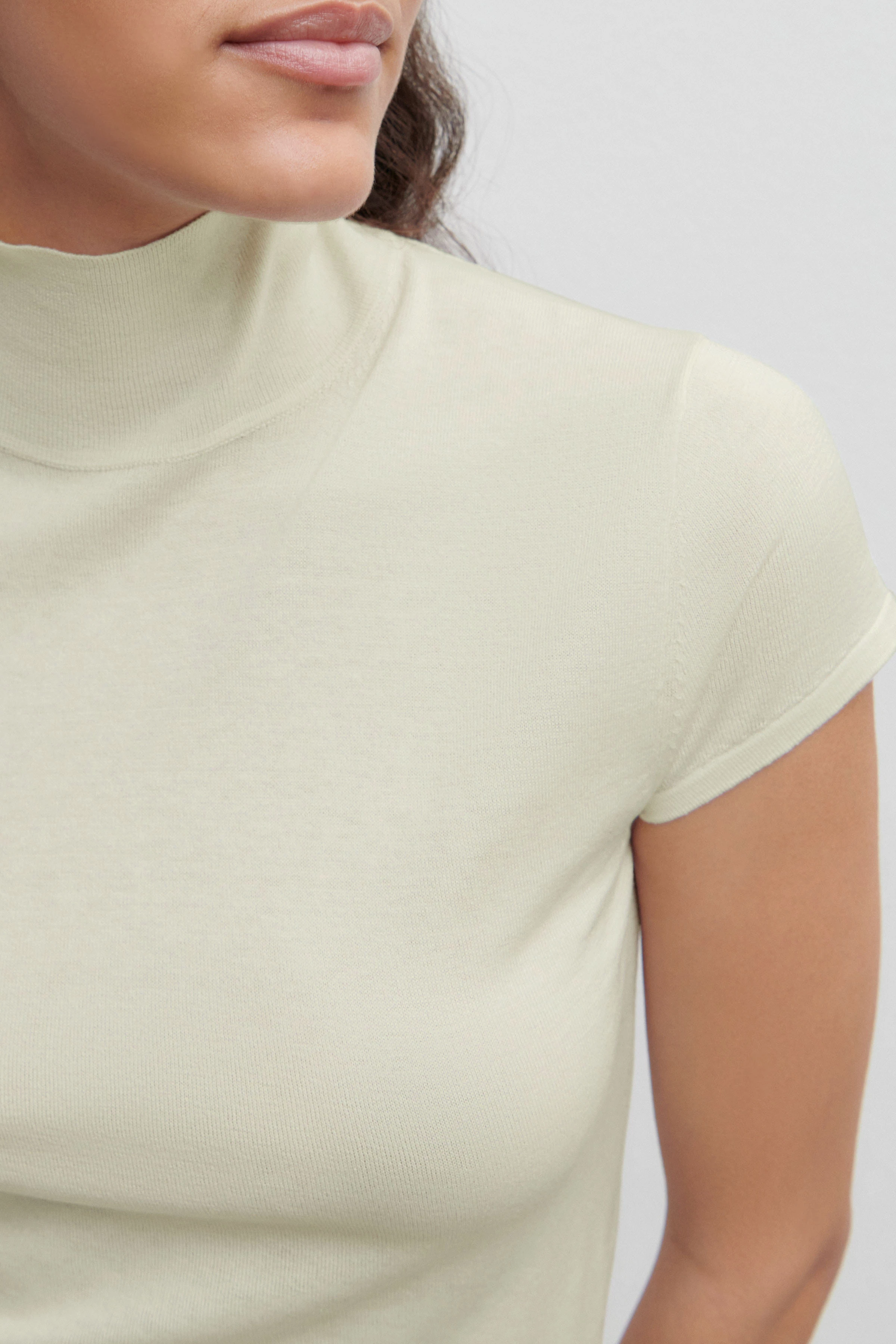 IRIMA - Baumwoll-Seide-Mix T-Shirt - Damen - off white - Seitenansicht