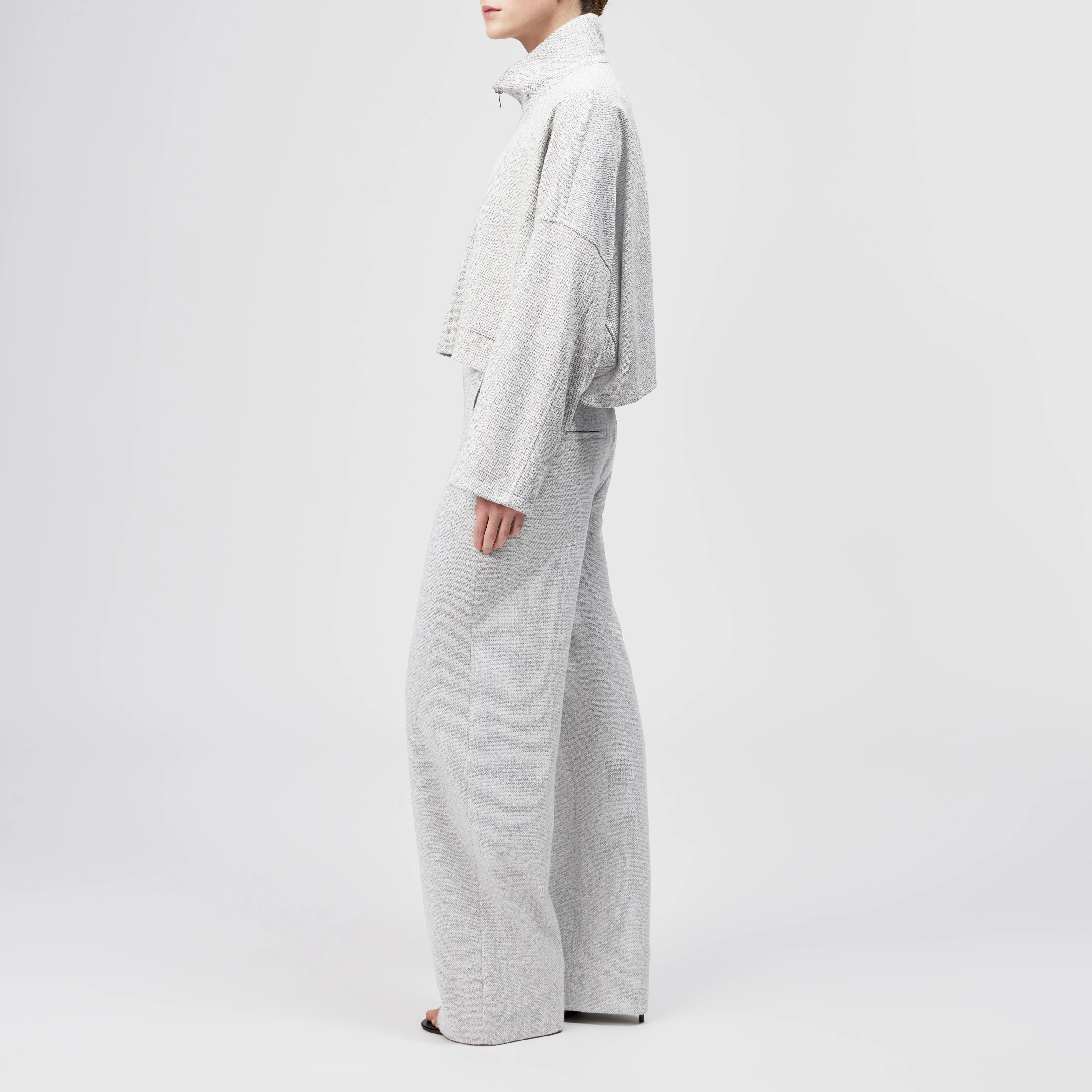 ELSTOW_1 - Oversized patterned jersey jacket - women - grey - Seitenansicht