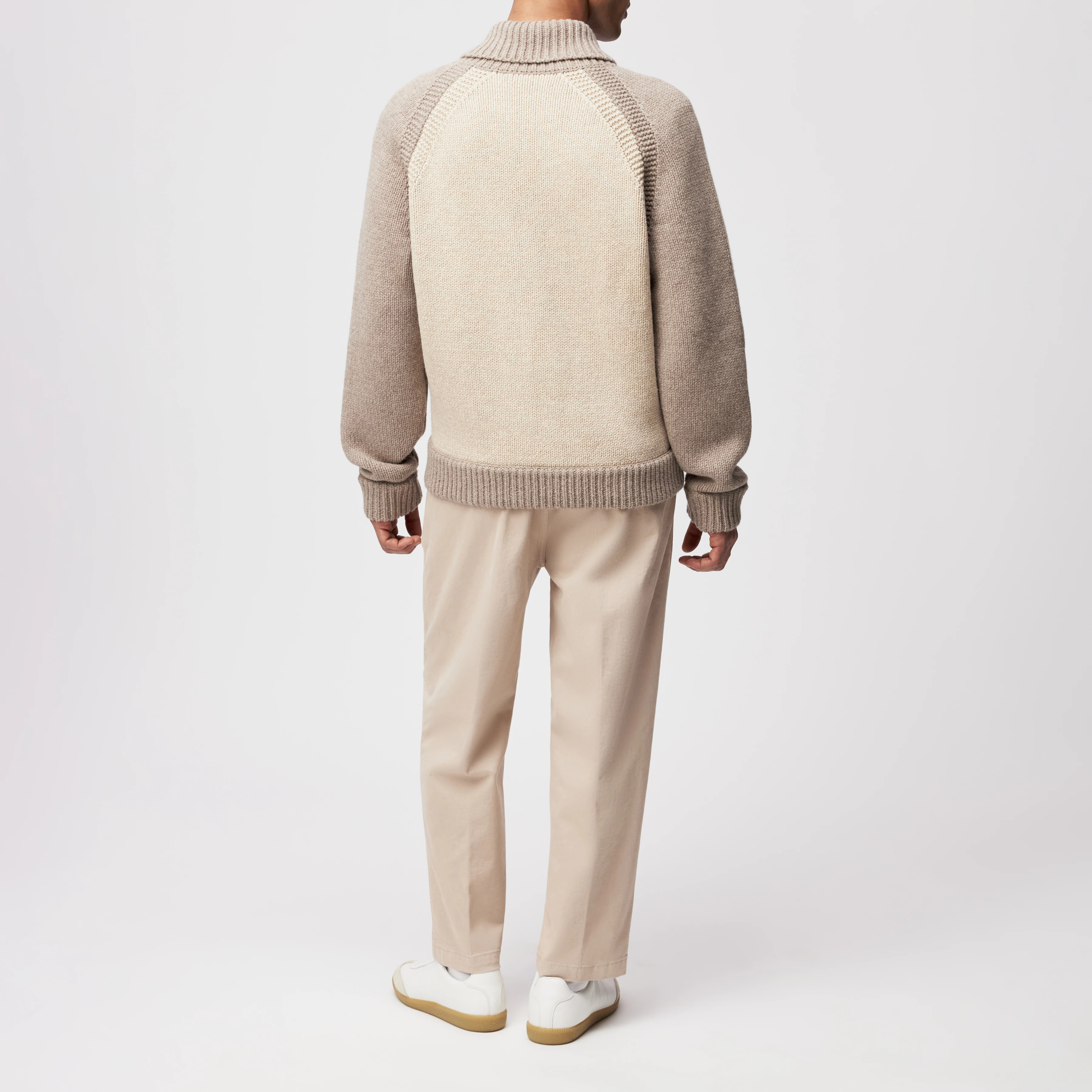 LAKYN - Cardigan in lambswool - men - brown - Rückansicht