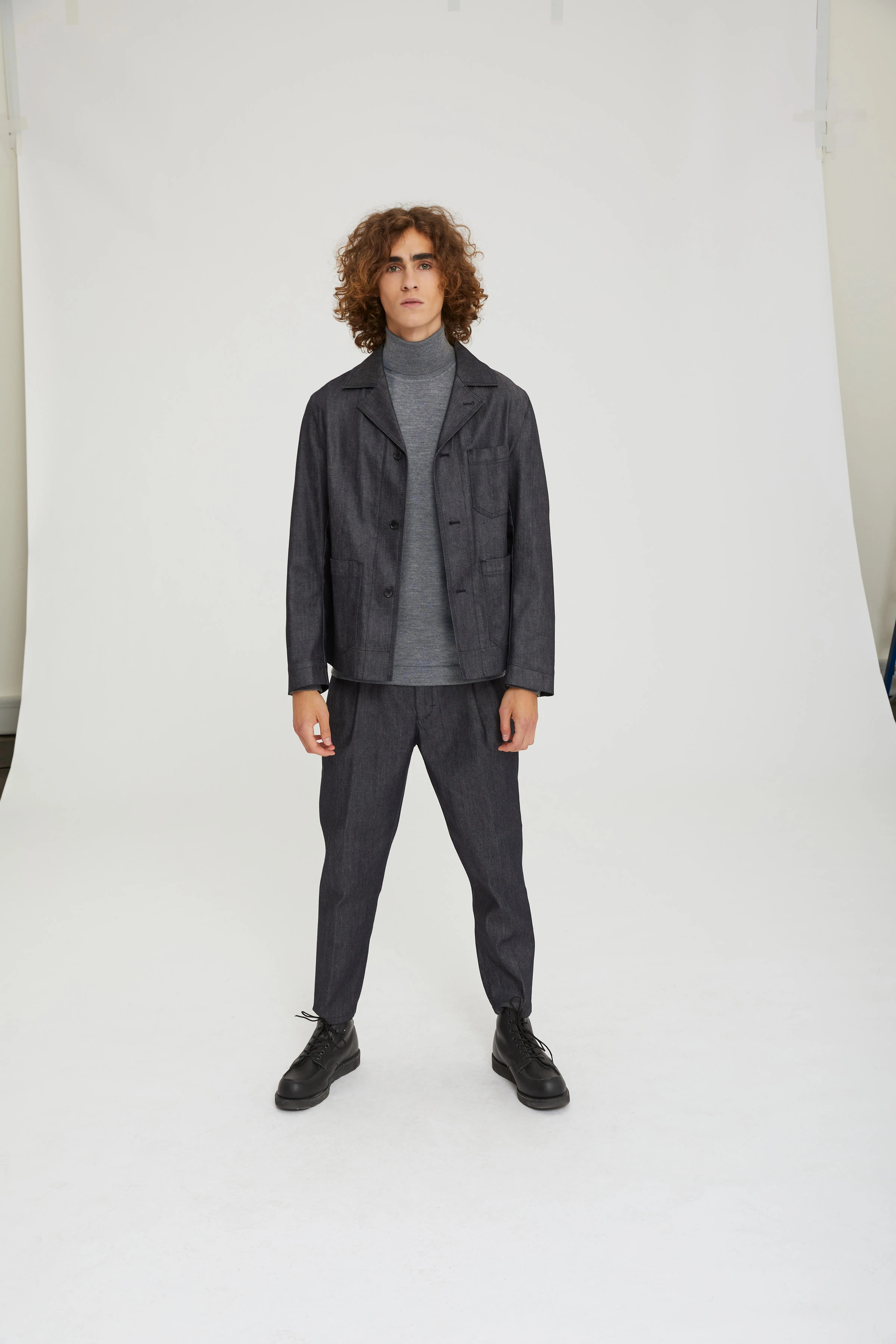 JOEY - Trui van zuiver wol - heren - grijs - Ganzkörper-Frontansicht