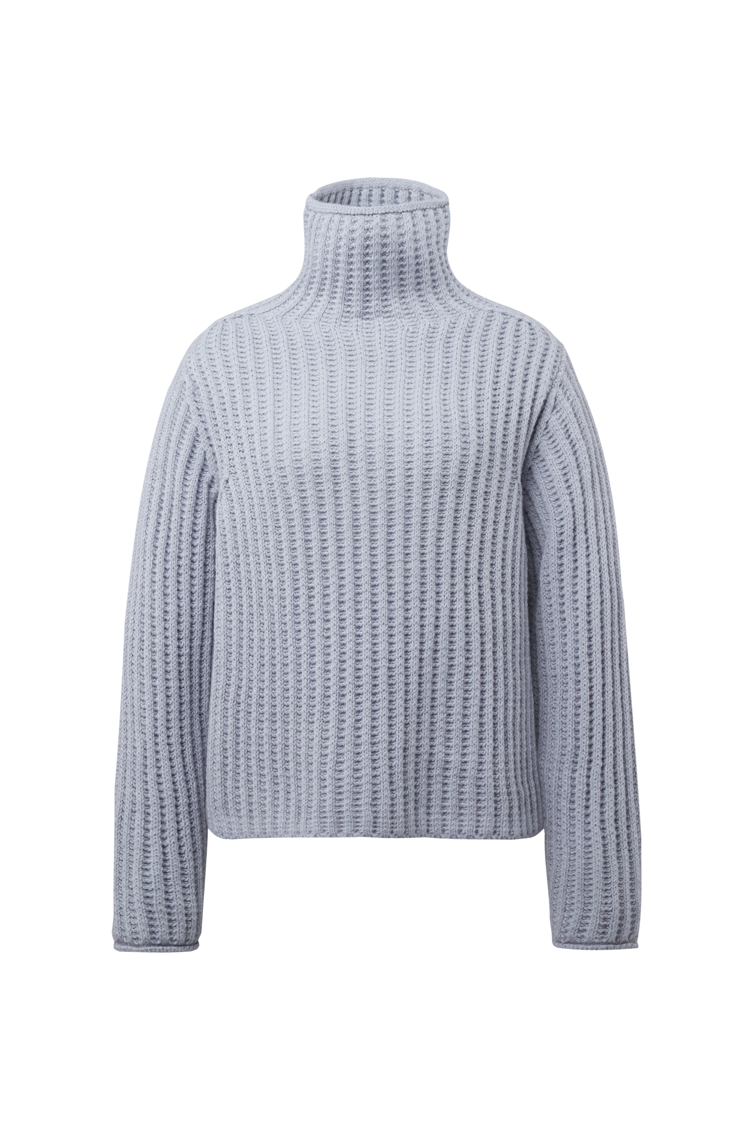 VARISA - Turtleneck jumper in wool and alpaca blend - women - blue - Freisteller Frontansicht