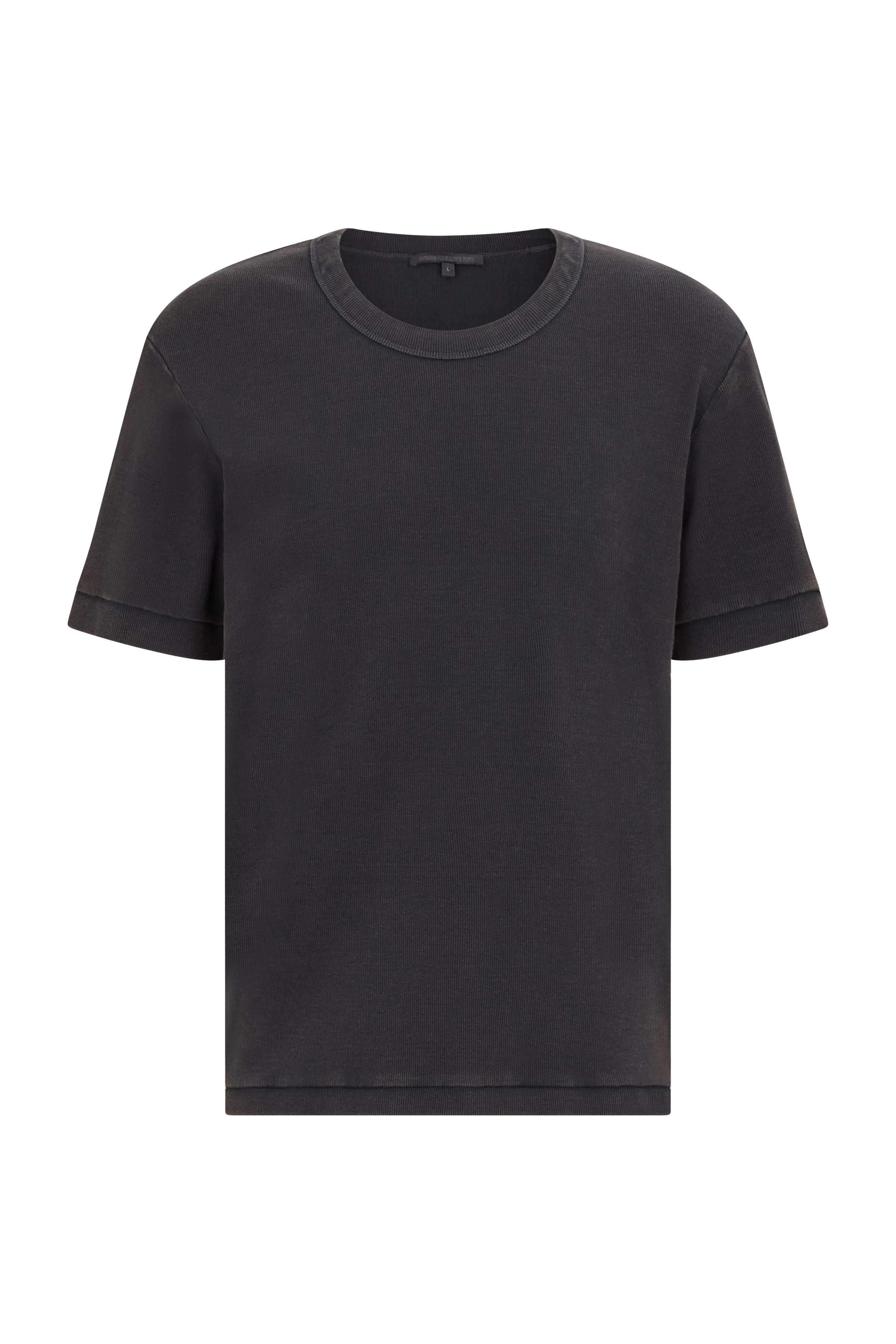 GILLAN - T-shirt in cotton rib - men - Natural Aluminium - Freisteller Frontansicht