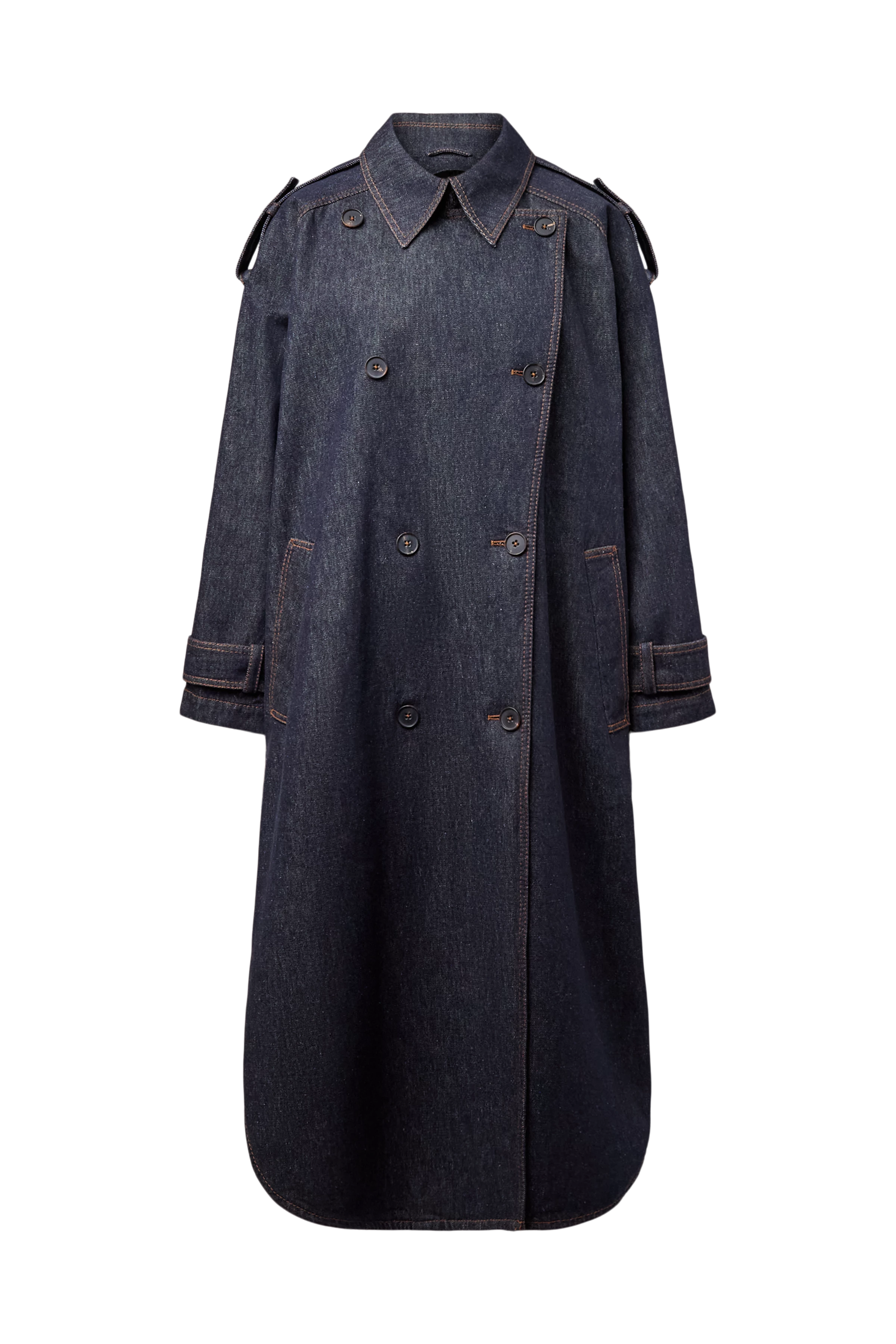 CHAILEY - Long denim cape coat - women - blue - Freisteller Frontansicht