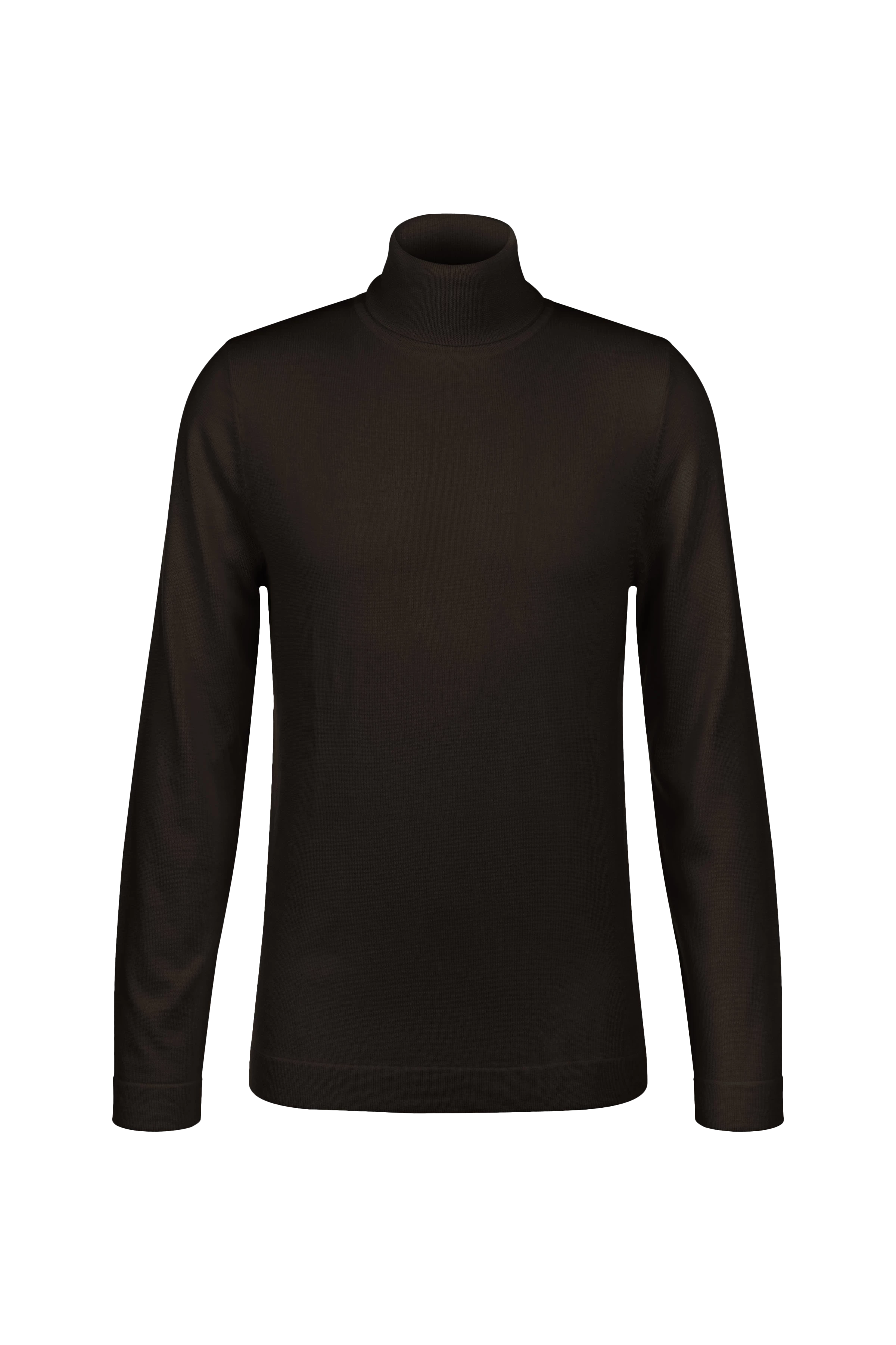 JOEY - Rollkragenpullover in 100% Merinowolle - Herren - braun - Freisteller Frontansicht