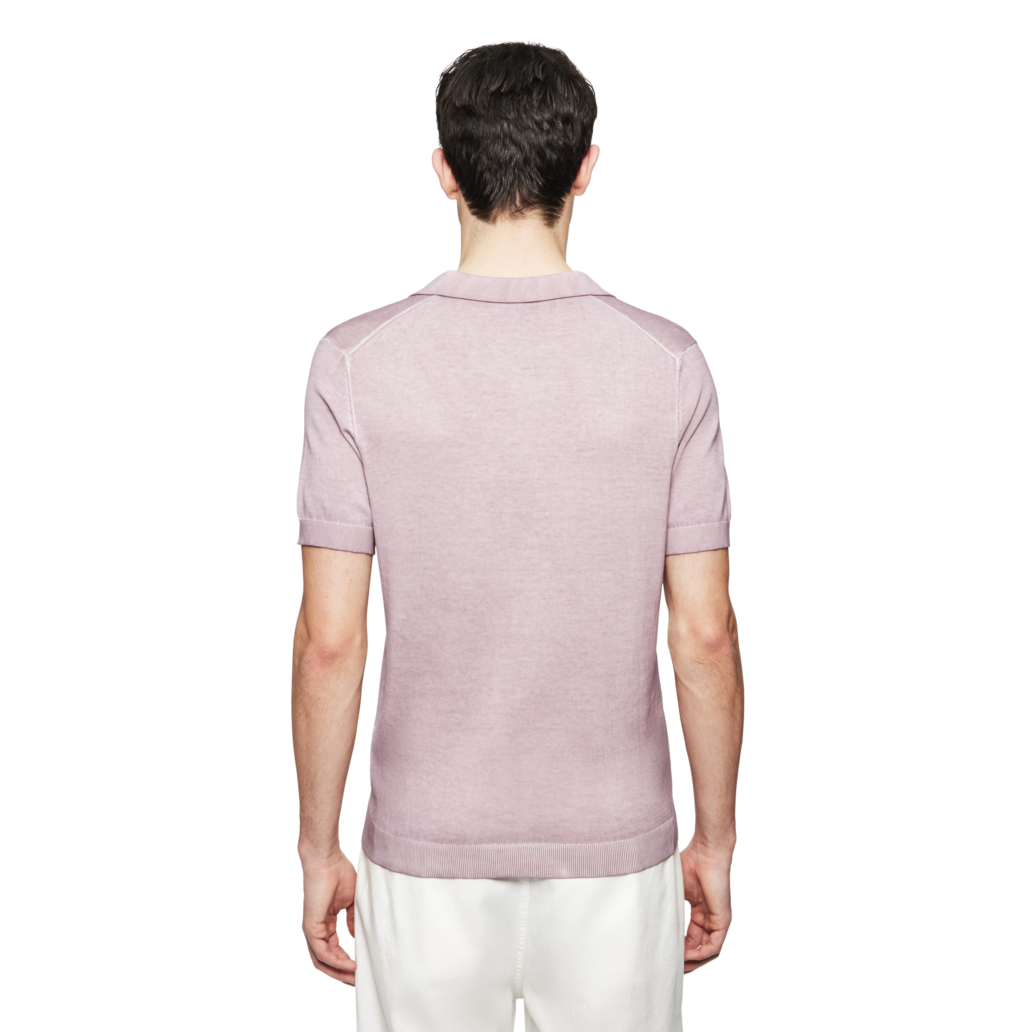 BRAIAN - Strick-Polo in Supima Baumwolle - Herren - lila - Rückansicht