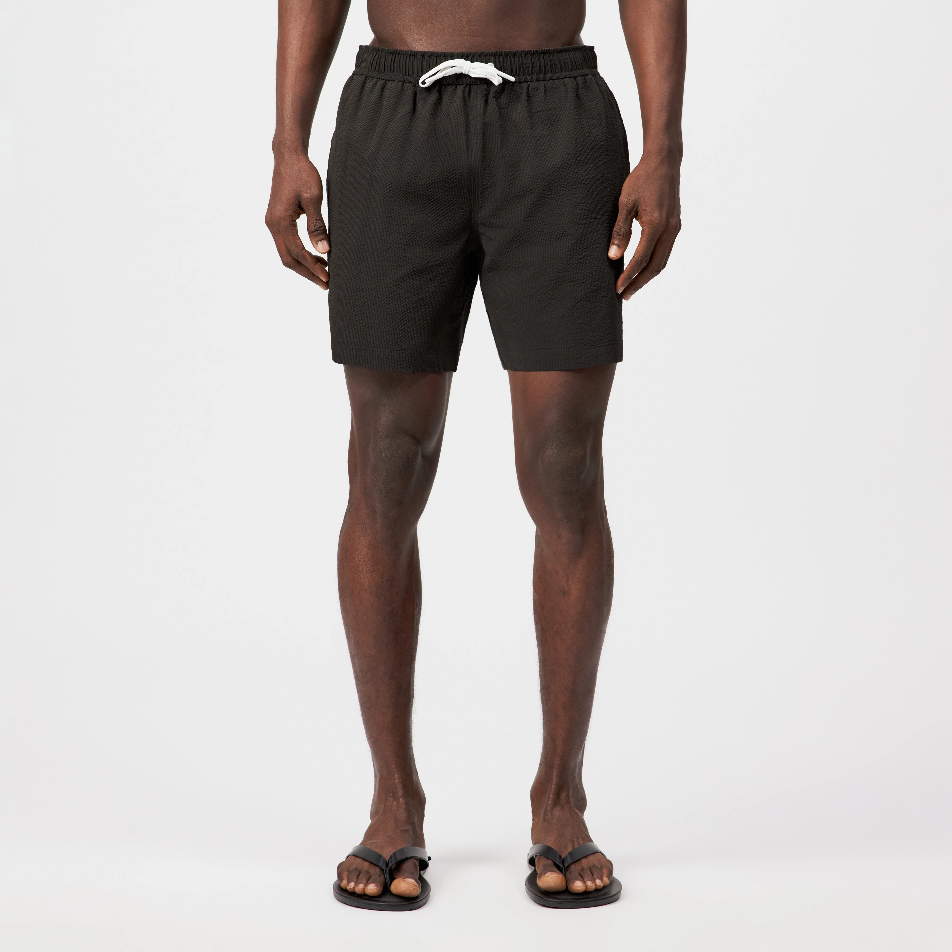 JARON - Short swim trunks with crinkle effect - unisex - brown - Frontansicht